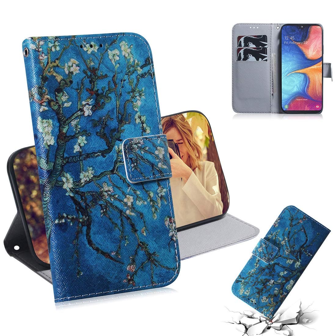 Lyzwn Samsung Galaxy M30S Phone Case, Painted PU Folio Leather Flip Slim Wallet Book protector Cover with Card Holder Magnetic Closure and Stand Feature Case for Samsung Galaxy M30S