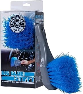 ACCG05 Big Blue Stiffy Heavy Duty Tire & Upholstery Cleaning Brush, (Safe for Cars, Trucks, SUVs, RVs, Motorcycles, & More) Blue