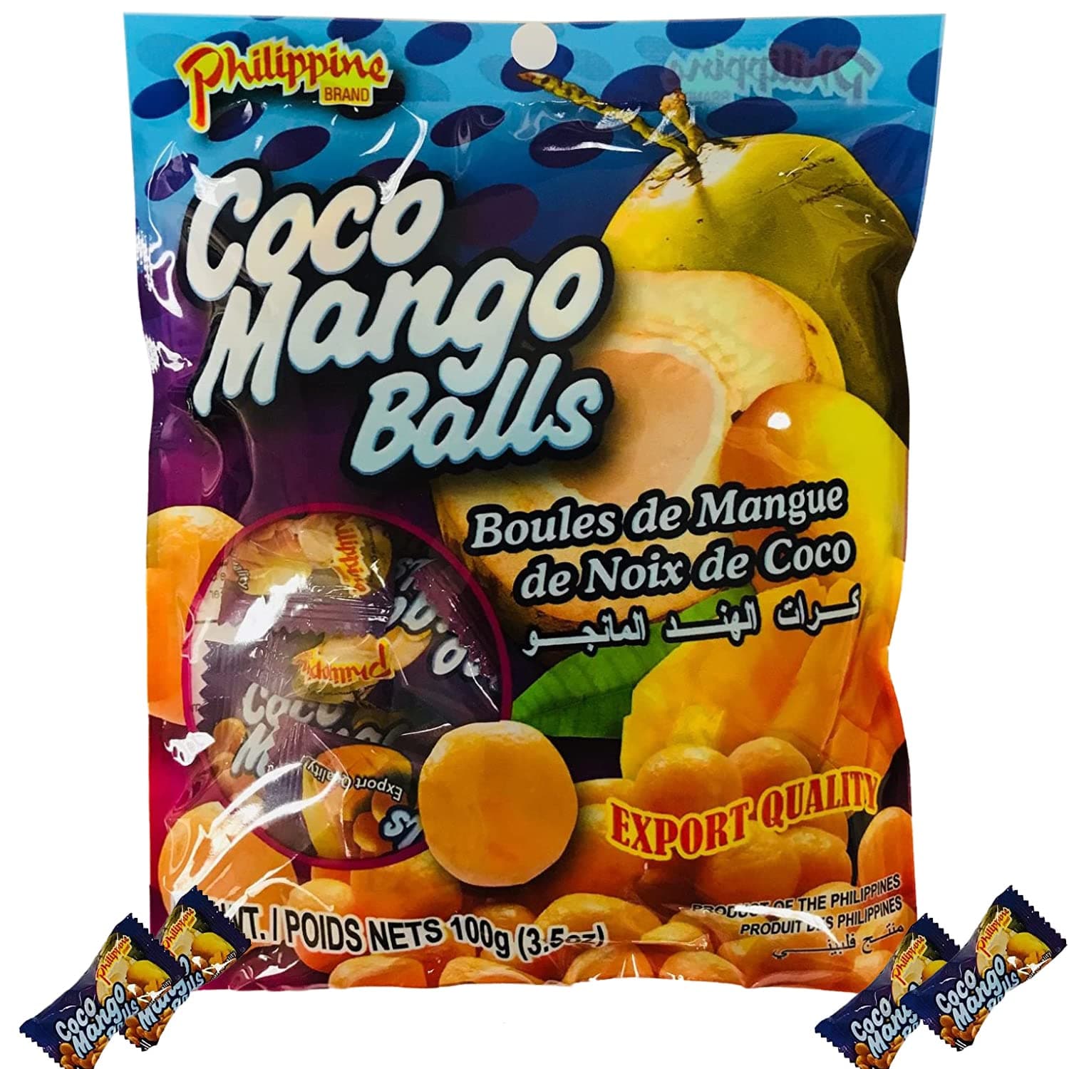 Philippine Brand Coco Mango Balls, Coconut and Mango, 3.5 Ounce