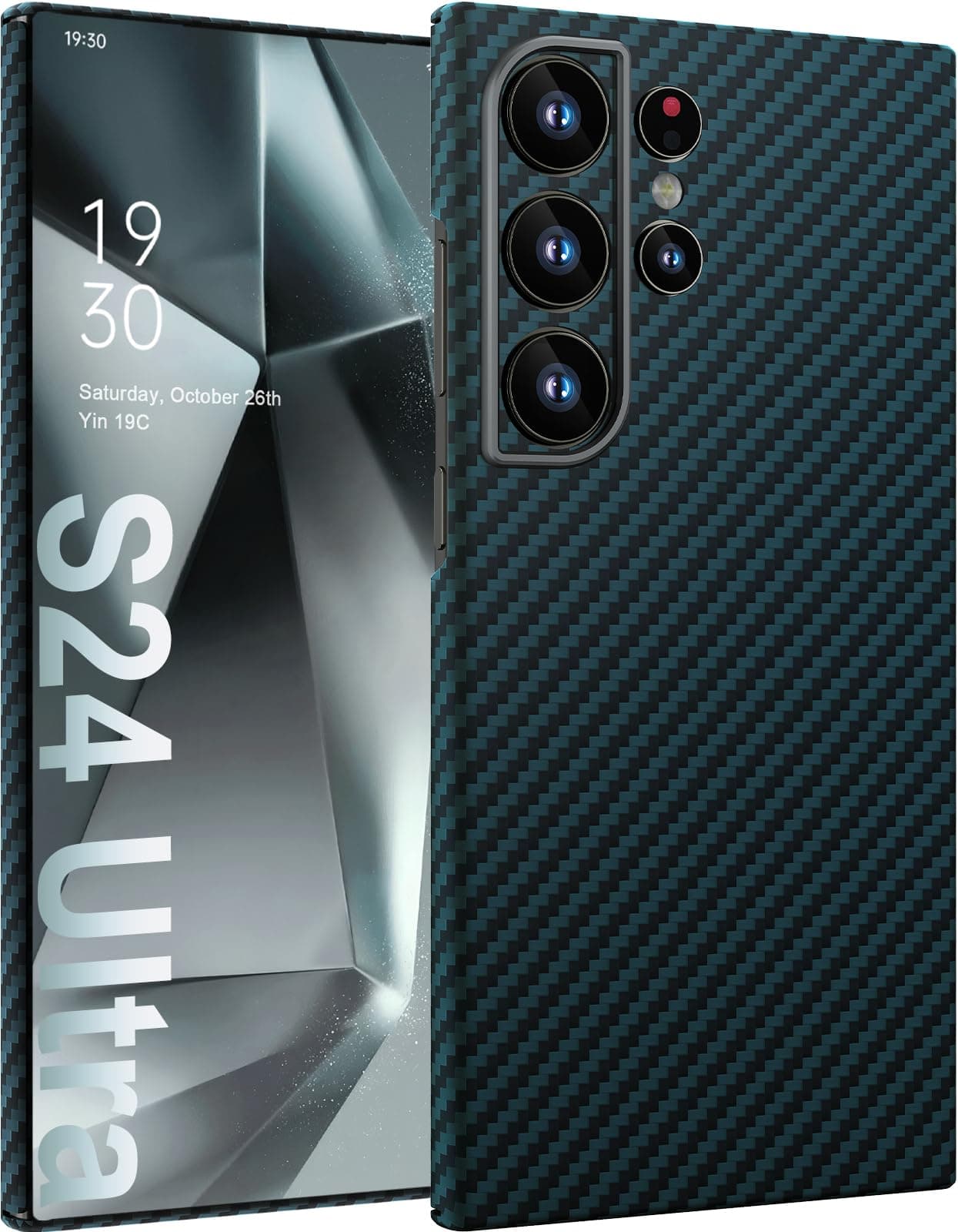 Ultra-thin Aramid Fiber Case for Samsung Galaxy S24 Ultra, [Military Grade Drop Protection]Sturdy Durable for S24 Plus Aramid Fiber Thin Case, With 3D Grip Touch, Support Wireless Charging