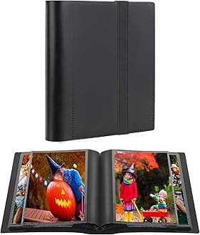 Small Photo Album 4x6 Photos Black Inner Page with Strong Elastic band, Each Small Album Holds 64 Photos, 4x6 Mini Book Photo Pictures Album Birthday Christmas Photo Albums Wedding Anniversary (Black)