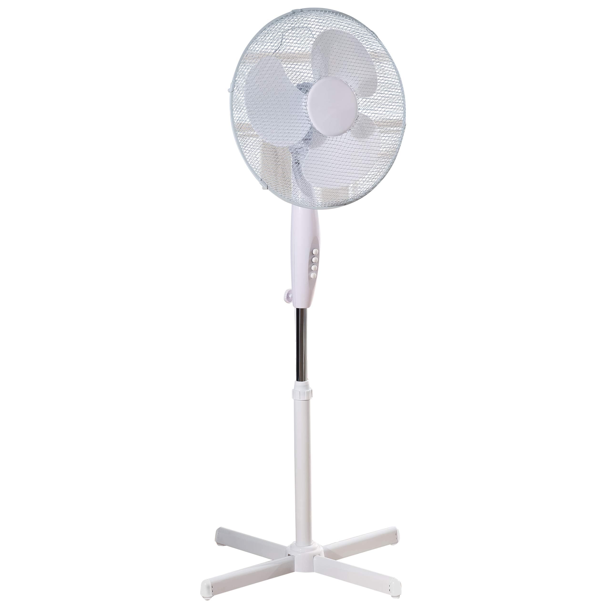 Fine Elements COL1252 16-Inch Stand, Portable Fan For Home or Small Office, 3 Speed Settings, Sturdy Base, Easy-To-Use Key Switch, Ideal Cooling System-White, One Size