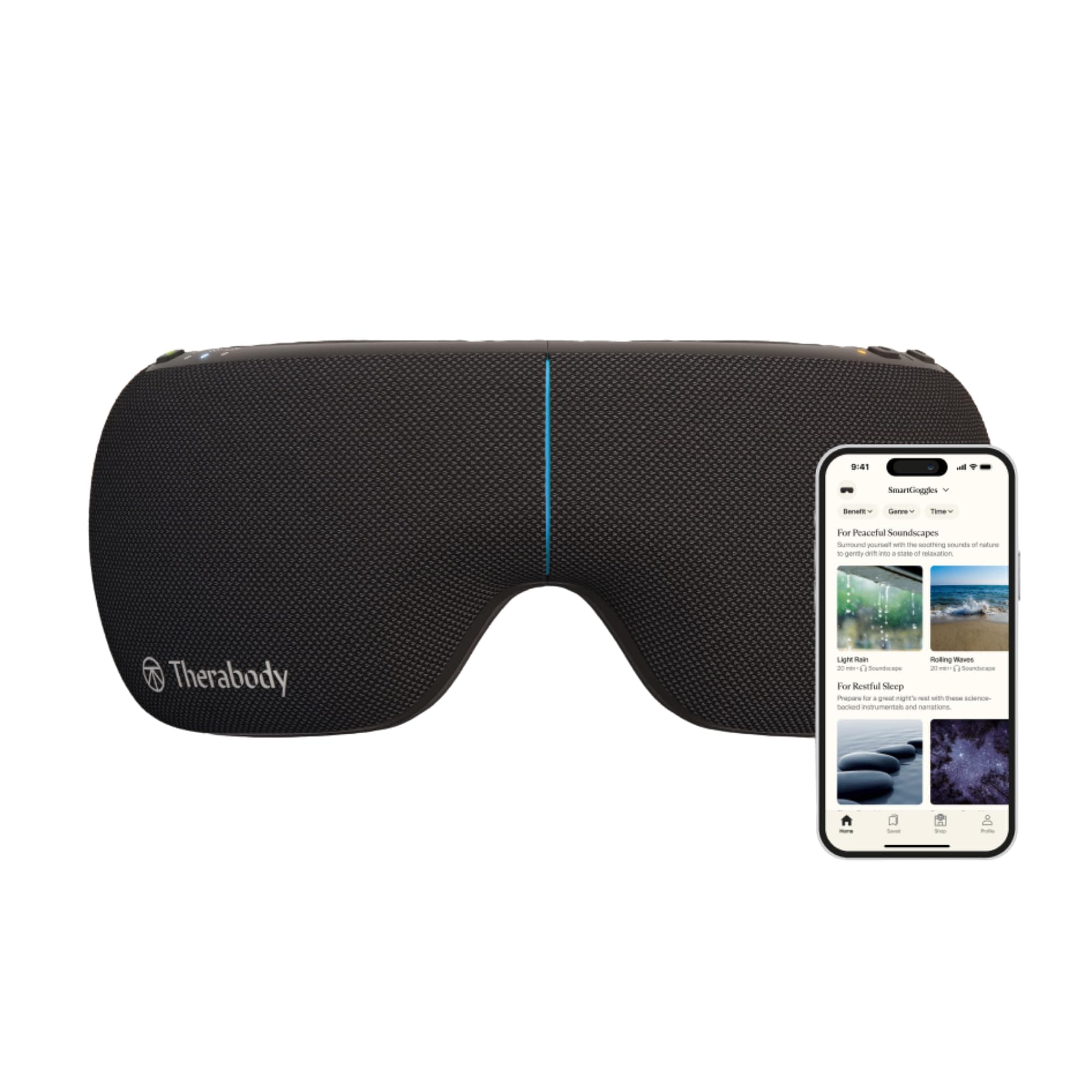 SmartGoggles 2.0 Heated Eye Mask, Blackout Sleep Mask & Temple Massage for Personalized Relaxation, Headache Relief