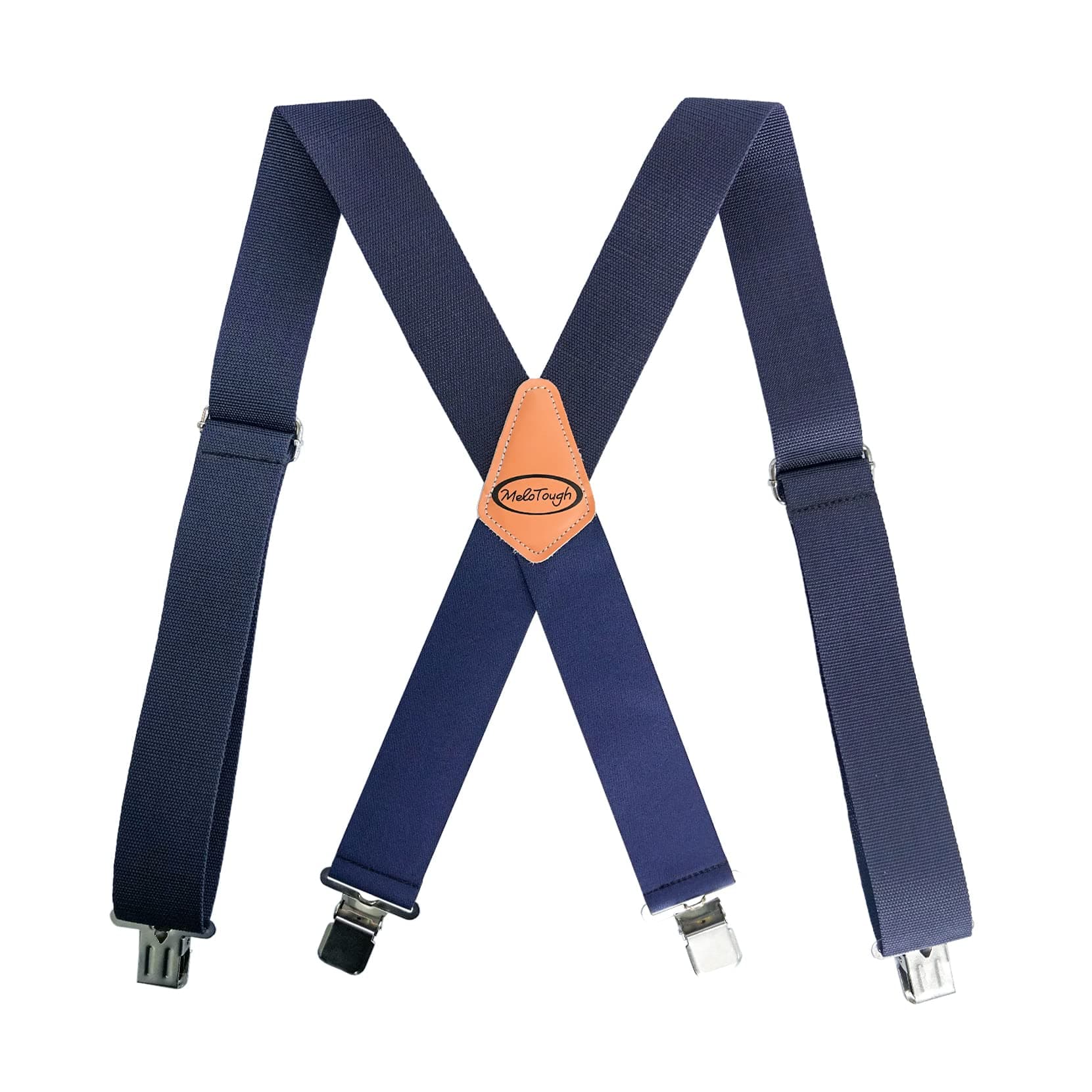 Mens Suspenders 2" Wide Adjustable and Elastic Braces X Shape with Very Strong Clips - Heavy Duty