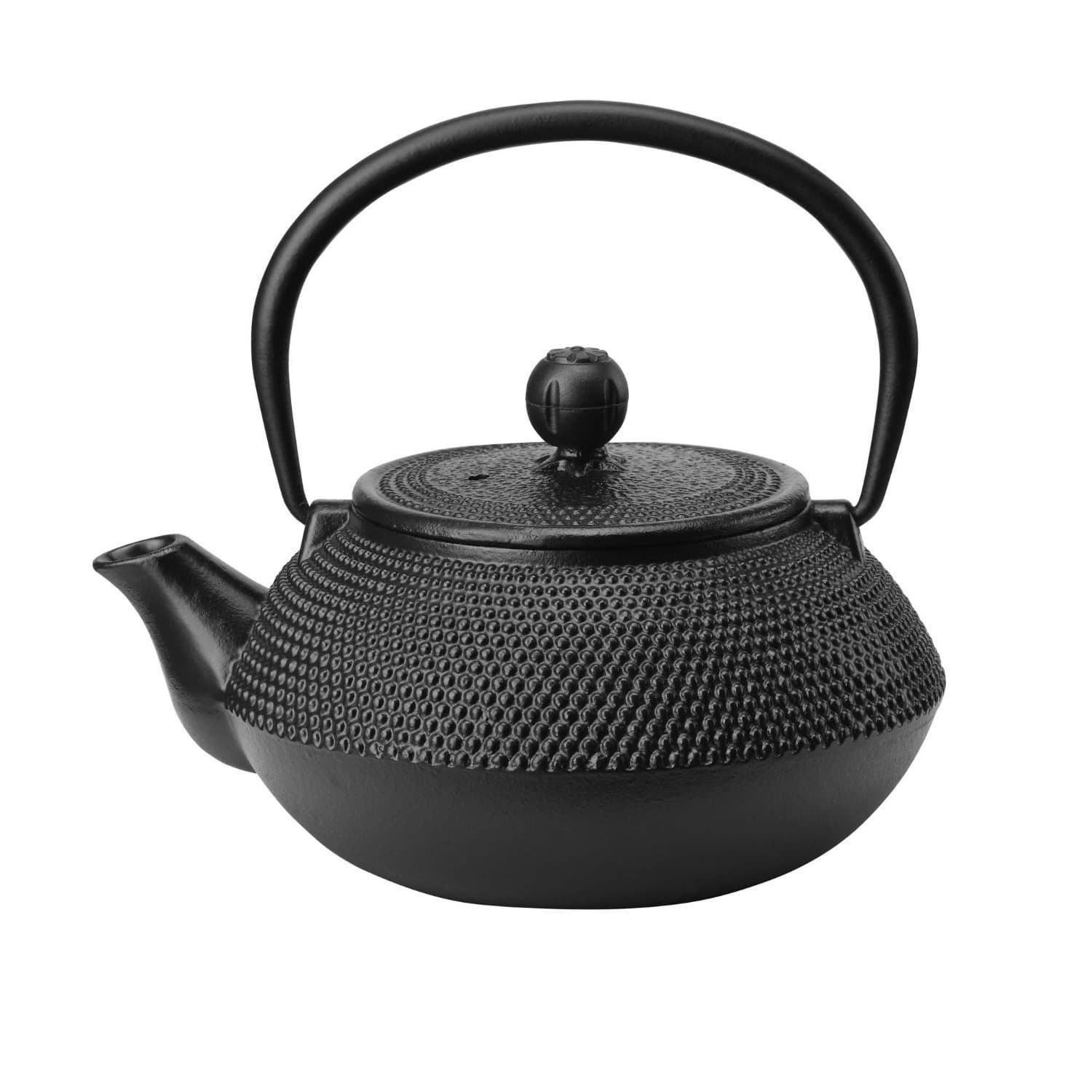 Vintage Gourmet(TM) 1.2 Litre Tetsubin Japanese Style Cast Iron Black Hobnail Teapot Kettle