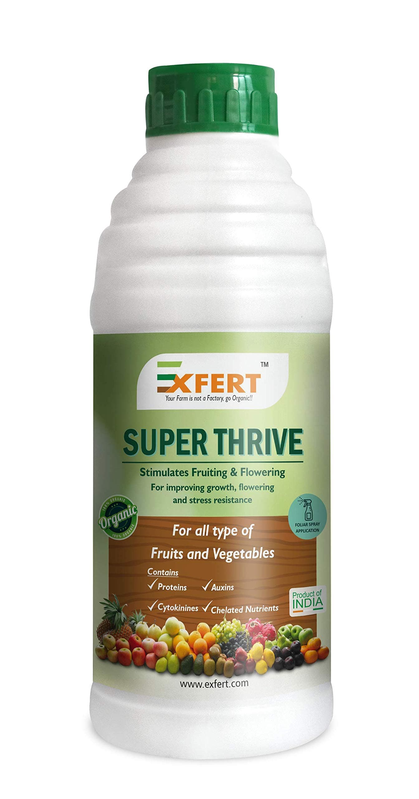 EXFERTSuper Thrive Organic Plant Growth Promoter Proteins, Auxins, Cytokinines, Chelated Micro Nutrients, 250 Ml, Liquid