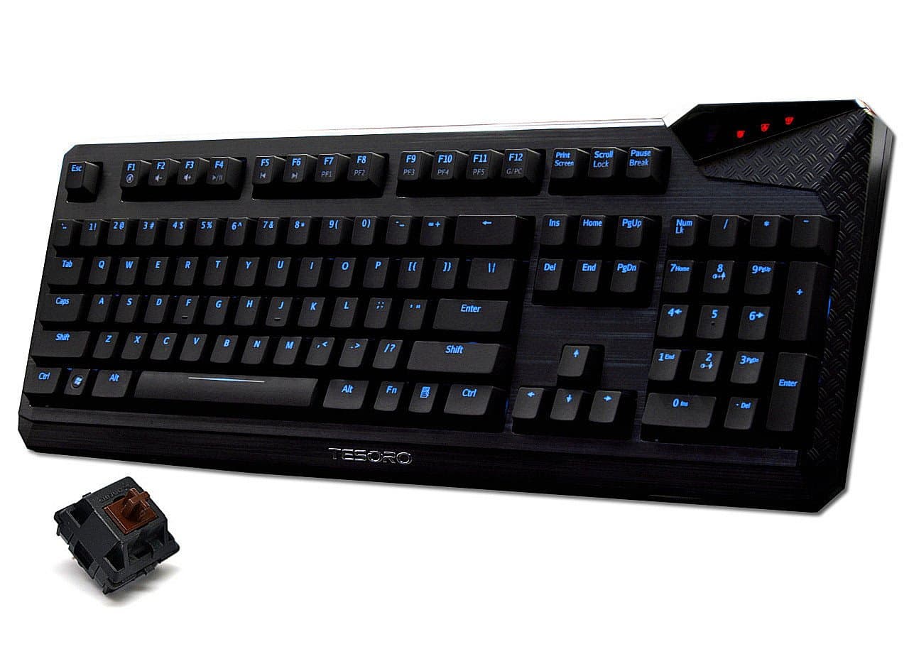 Tesoro Durandal Ultimate G1NL LED Backlit Mechanical Gaming Keyboard Blue LED Edition (Brown Switches)