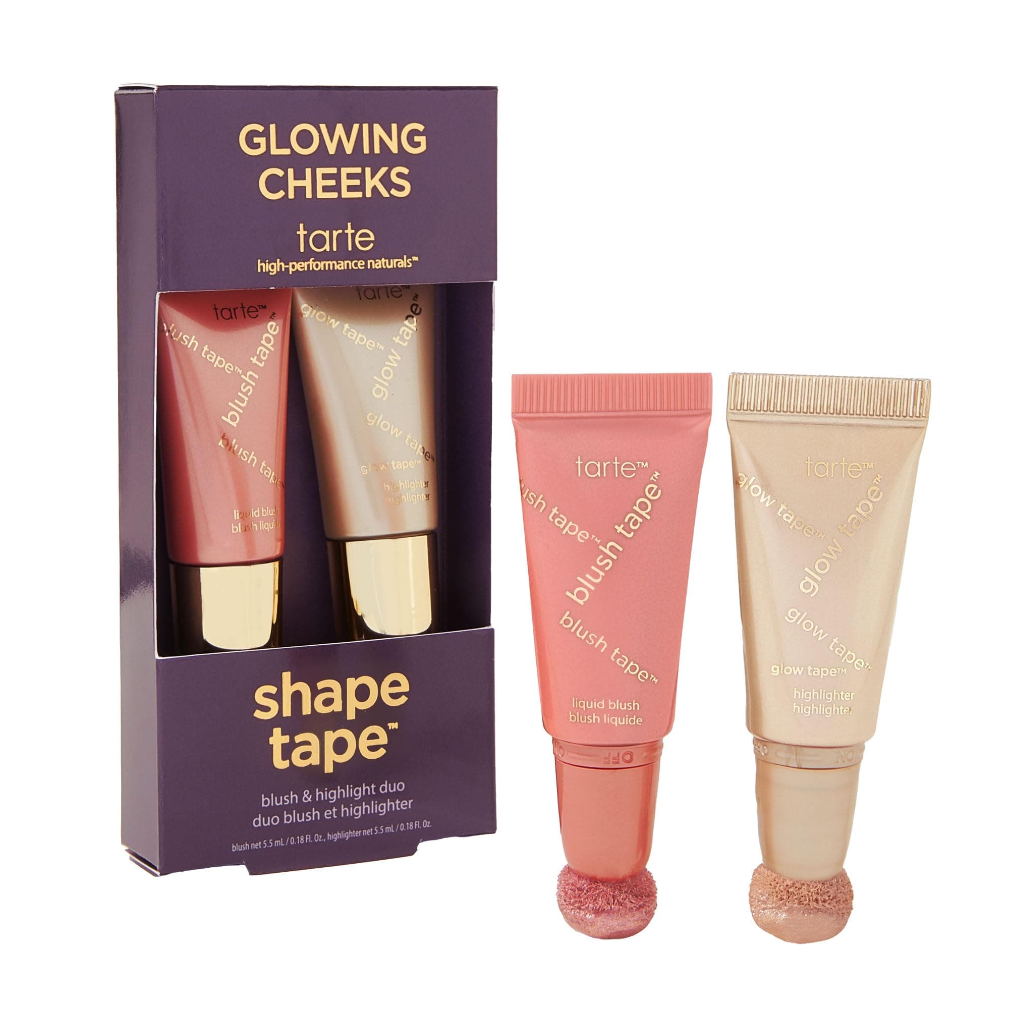 glowing cheeks blush tape & glow tape duo – Buildable Cream Blush & Illuminating Highlighter with Lightweight Mineral Pigments & Shea Butter for Hydrating Radiant Glow, Vegan & Cruelty Free
