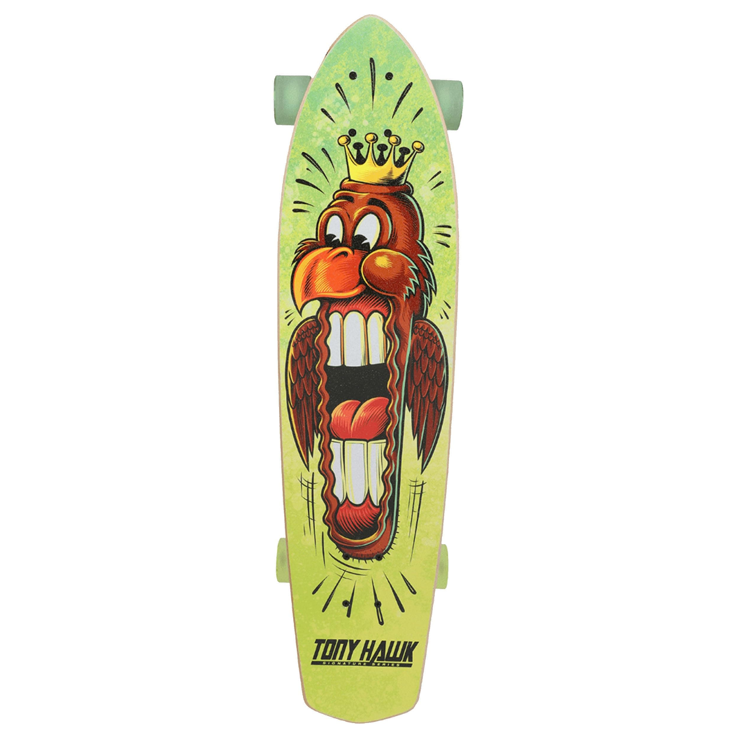Sakar Tony Hawk 34" Complete Cruiser Skateboard, Cool Graphic Longboard, Great Option for Travel, Sport and Entertainment, Big Mouth
