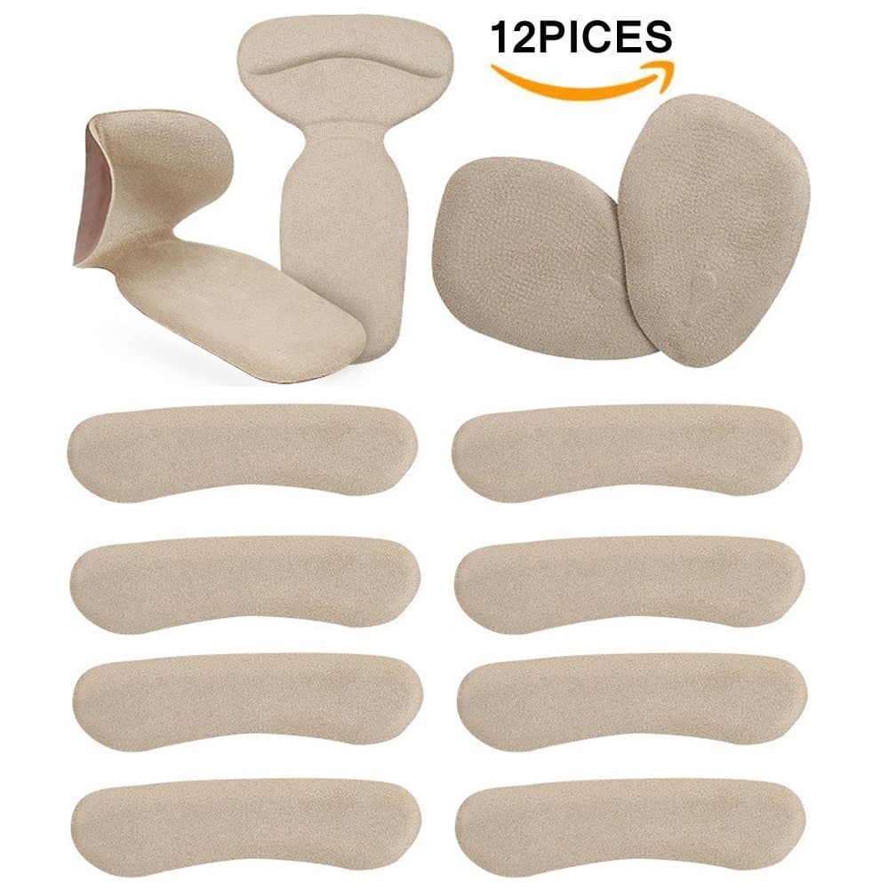 High Heel Pads 12pcs, Heel Grips Liners Shoes Cushion Inserts Heels Snugs for Women Foot Care Protector