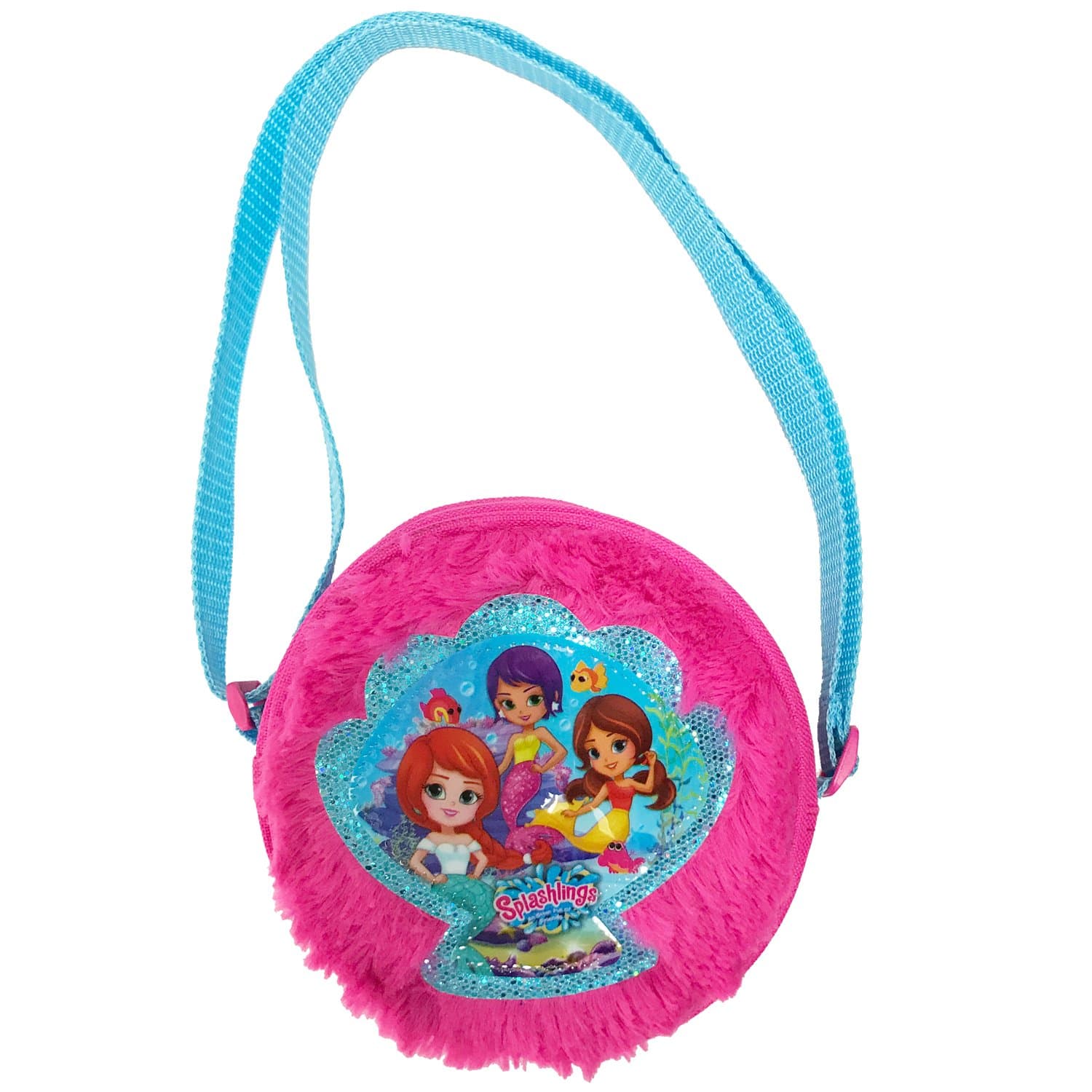 Splashlings Boys Plush Canteen Crossbody, Pink, One Size