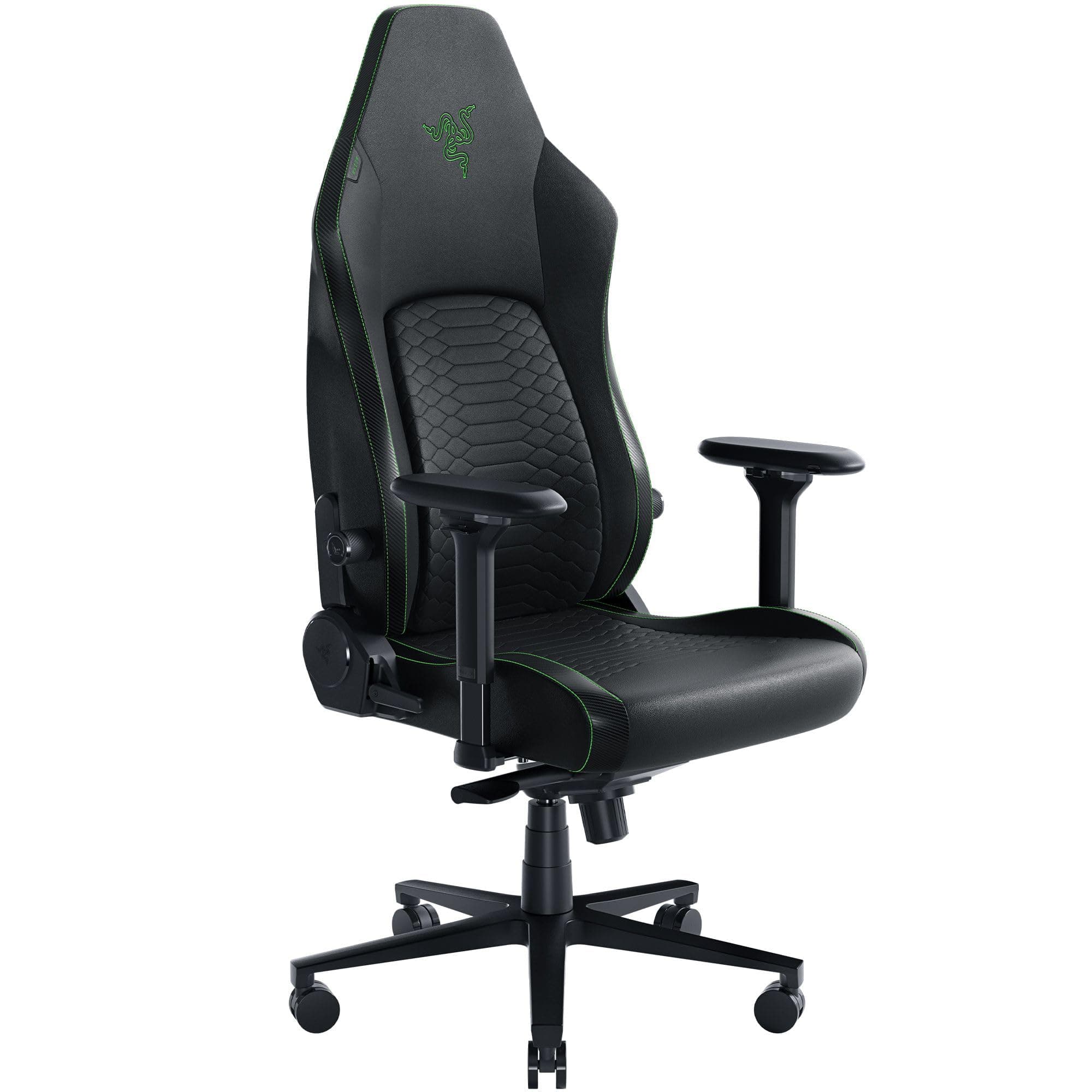 Iskur V2 - Gaming Chair with Adaptive Lumbar Support (EPU-grade Synthetic Leather, High Density Foam Cushions, 4D Armrests, Fully Adjustable Lumbar Curve) Green