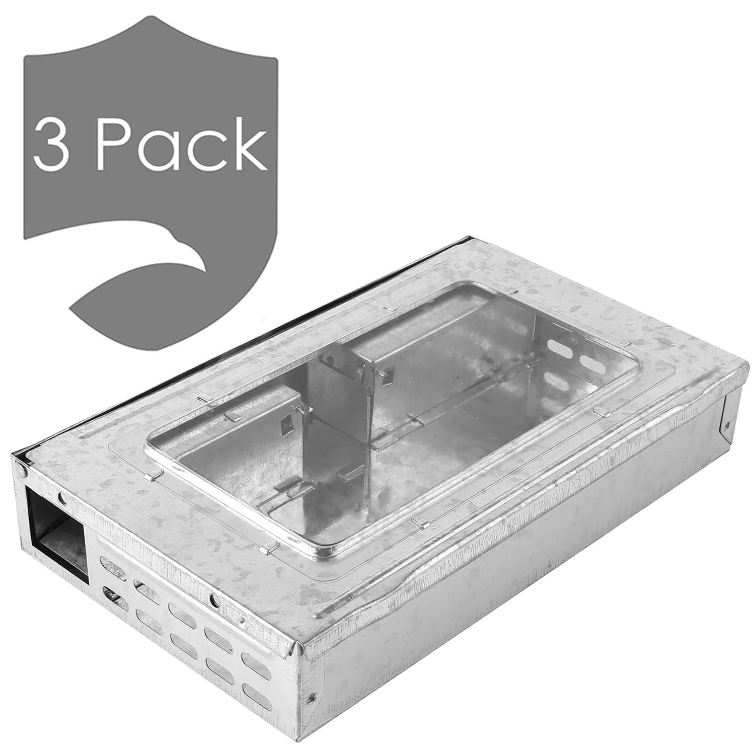RatzFatz Humane Live Mouse Trap with A Clear Window, Two Entrances with Double Anti-escape Doors, 3 Pack Upgrade Version
