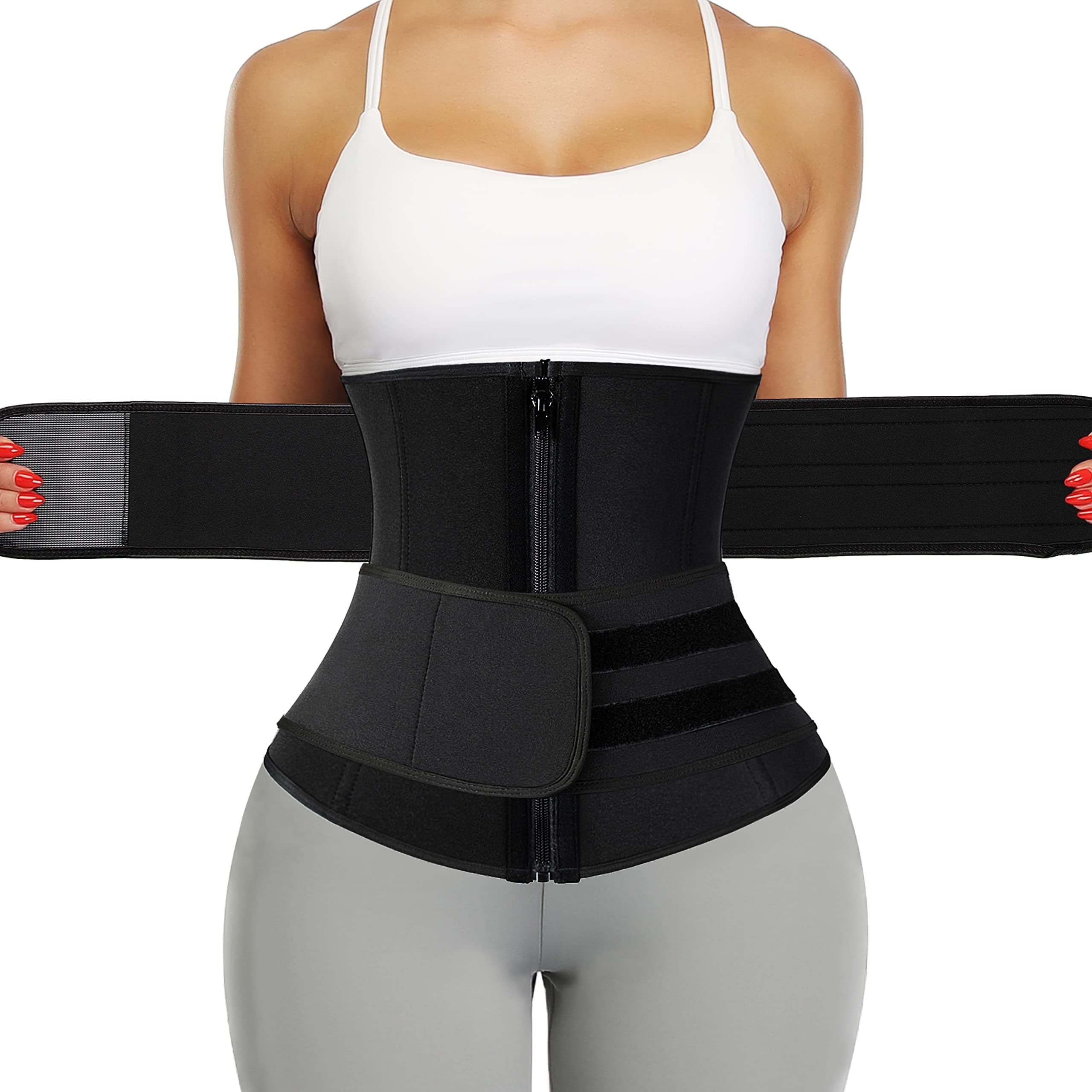 Neoprene Sauna Waist Trainer Corset Sweat Belt for Women Compression Cincher Band Workout Fitness Back Support