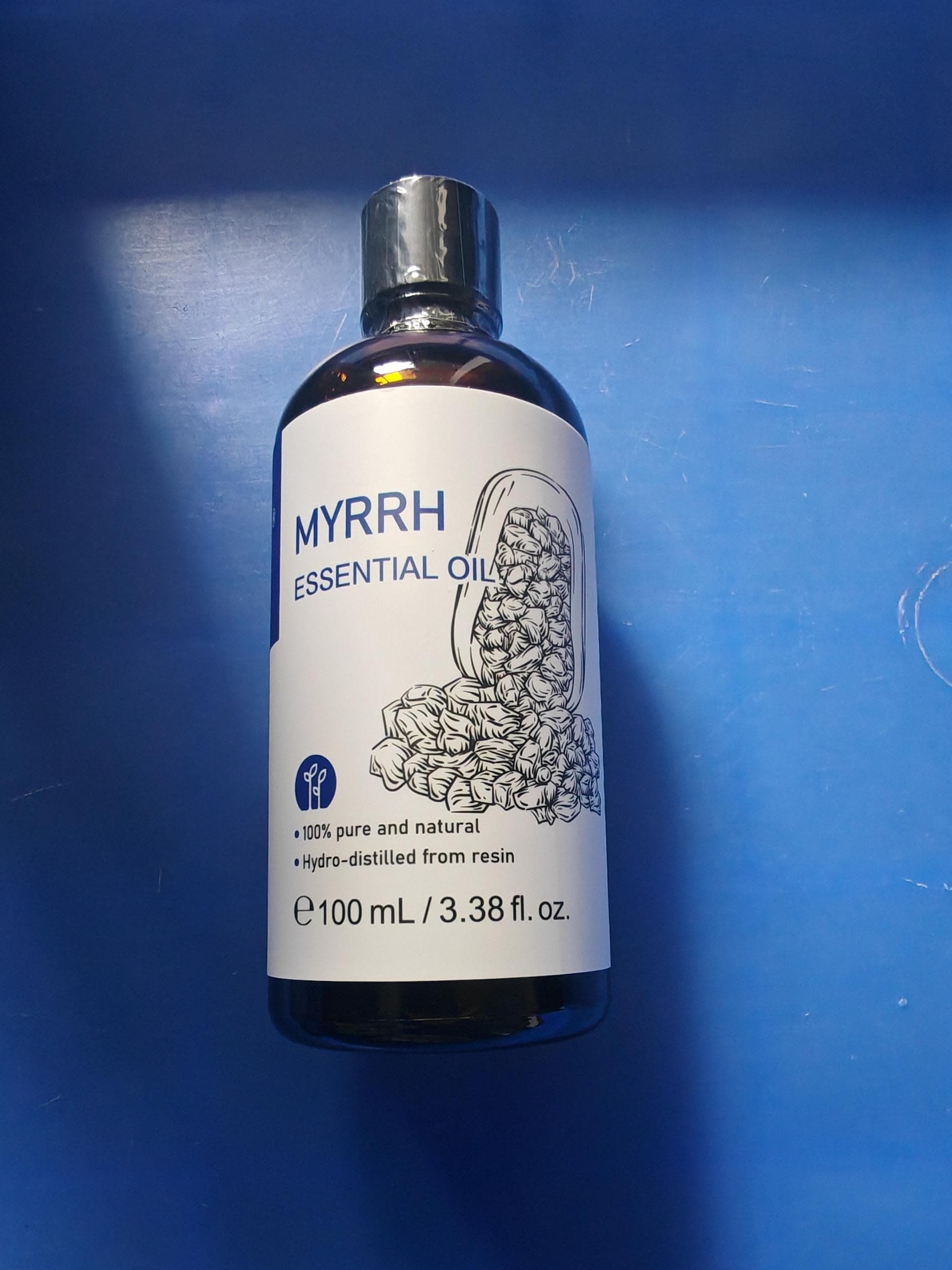 HIQILI Myrrh Essential Oil, 100% Pure Premium Quality Myrrh Oil for Diffuser, Bath - 3.38 Fl Oz