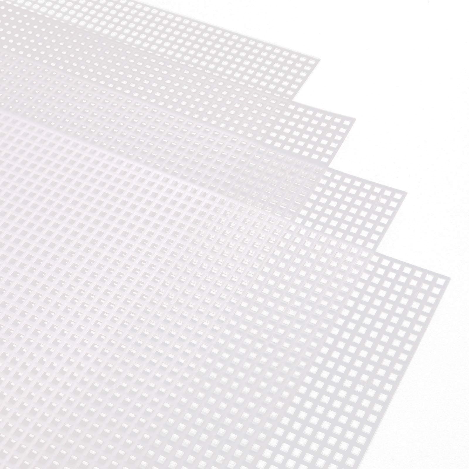Savita 6 Pieces 13x10.24in 7 Count Plastic Needlepoint Canvas White Plastic mesh Sheets for Embroidery Crafting and Knit and Crochet Projects
