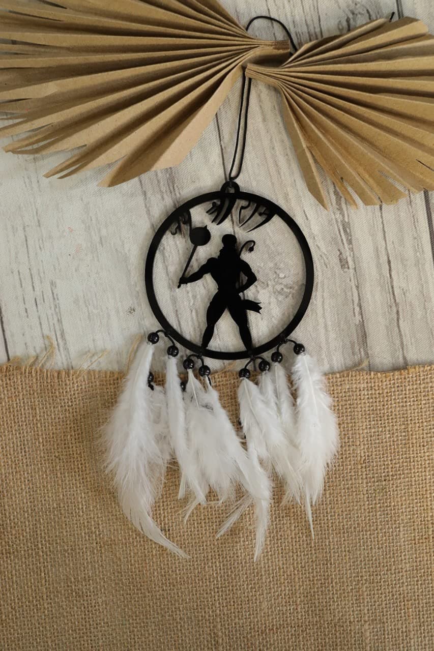 OFFER SALE Lord Hanuman Bajrangbali Car Handing Mirror View Dash Board Wind Chimes 23 X 10 X 1 (White)