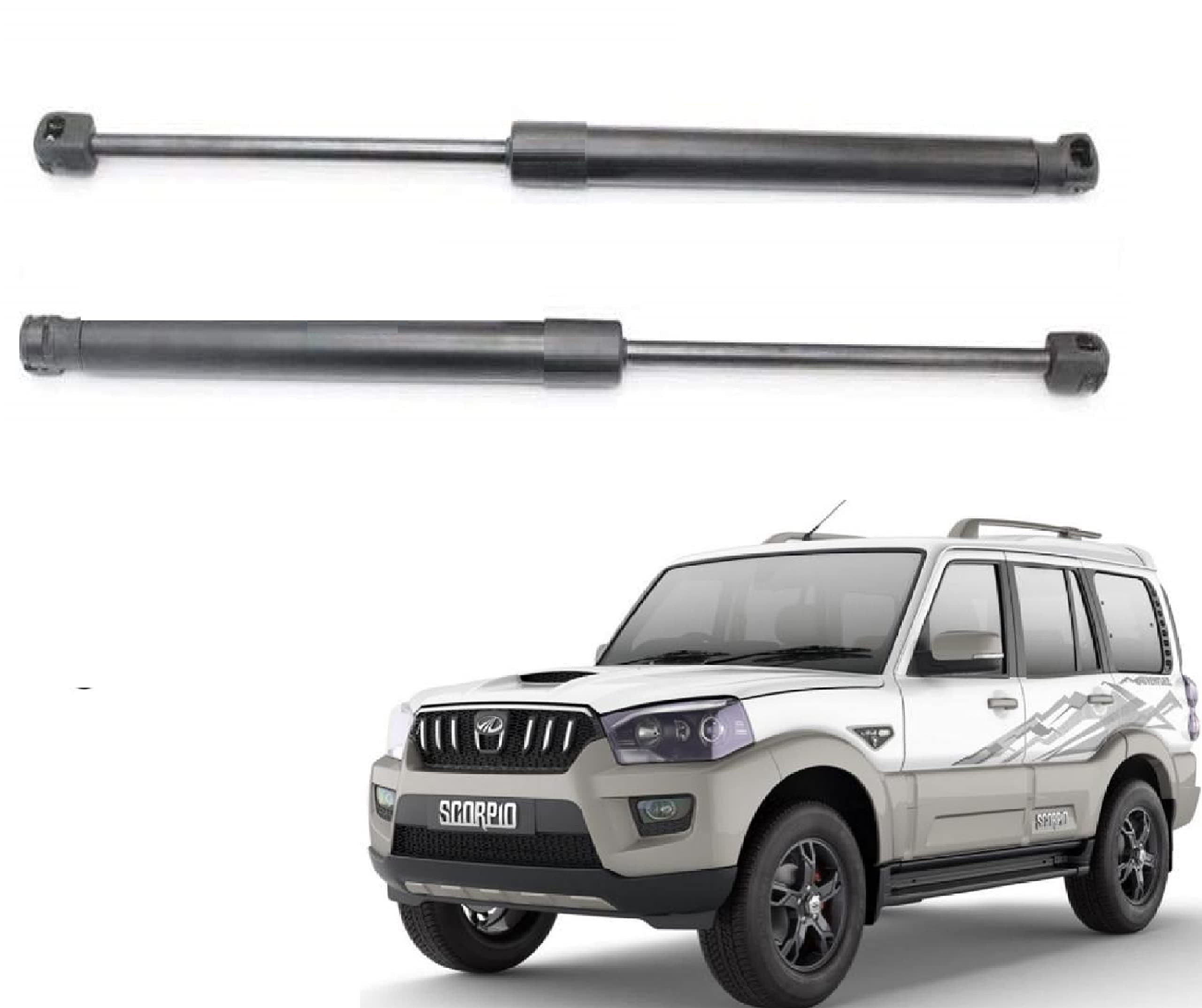 AutoMoto Mild Steel Super Lift Bonut Struts, Shocker, Gas Spring Door Balancer Compatible for Mahindra Scorpio M-Howk All Model (Set of 2)