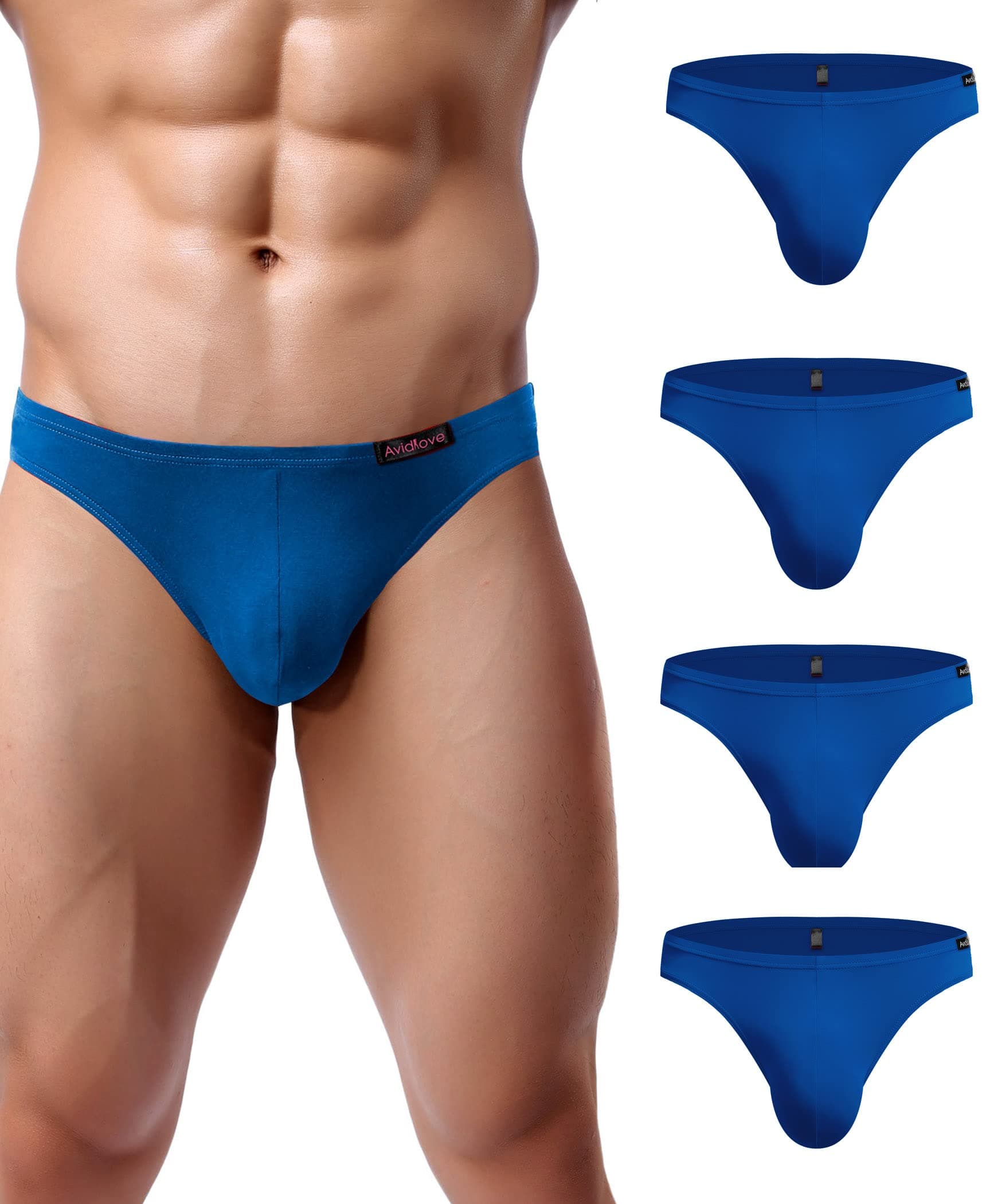 Avidlove Mens Bikini Underwear Low Rise Briefs Microfiber Underpants 4 Pack