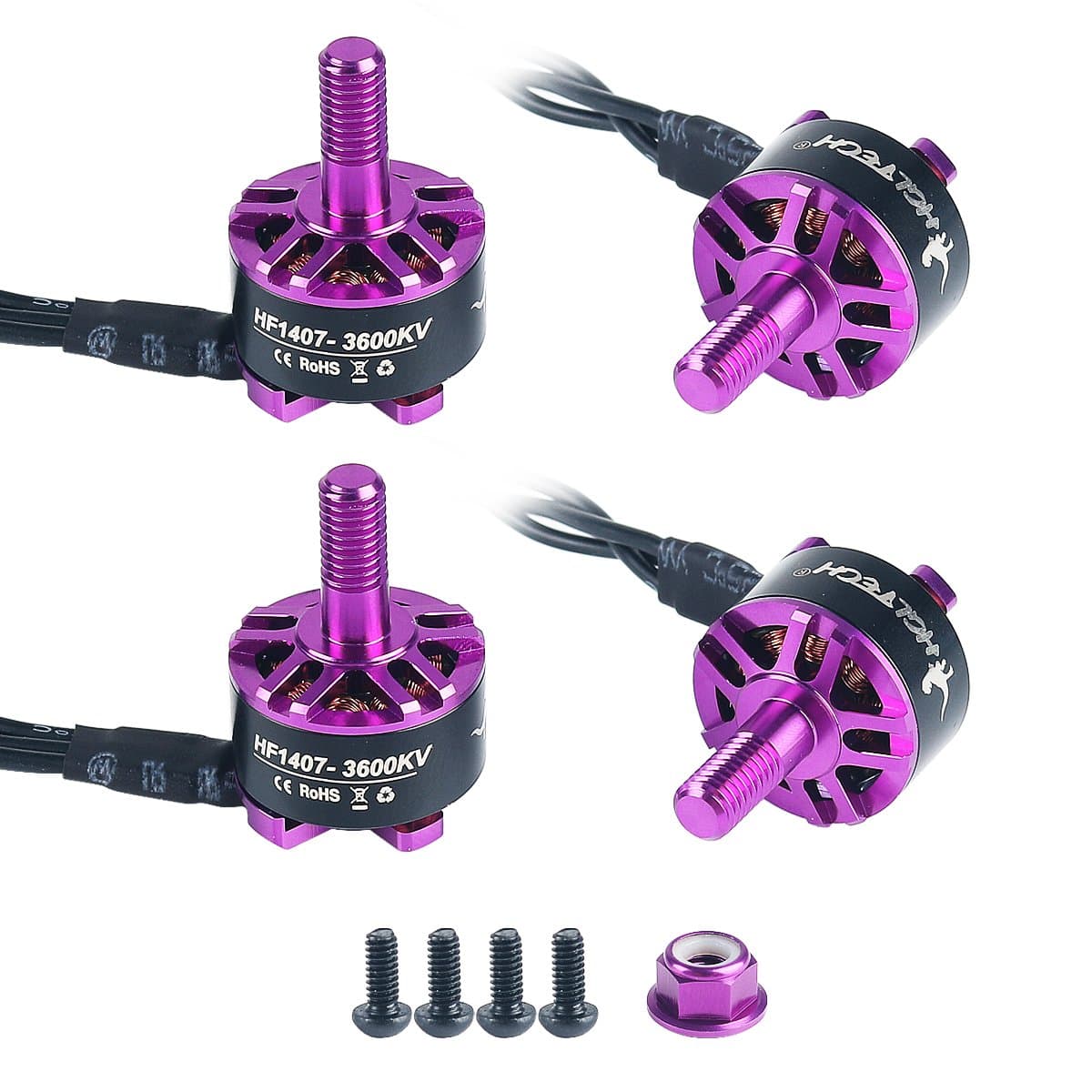 Crazepony 4pcs HGLRC FLAME 1407 3600KV Brushless Motor for 130mm-180mm FPV Racing Drone Quadcopter