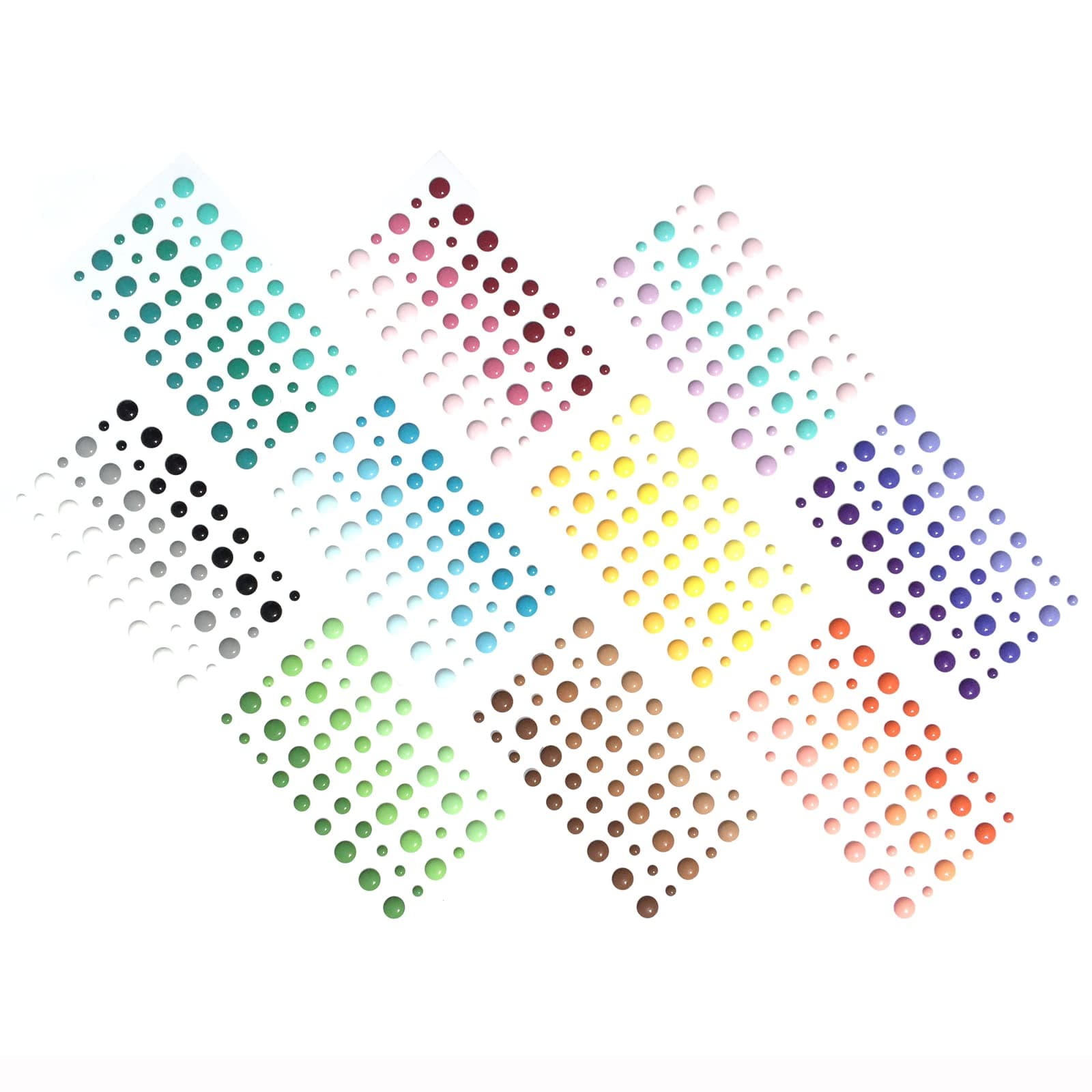 Daybreak Craft (Pack of 10) 54pcs/Pack Round Assorted Size self Adhesive Enamel dots 30 Mix Colors