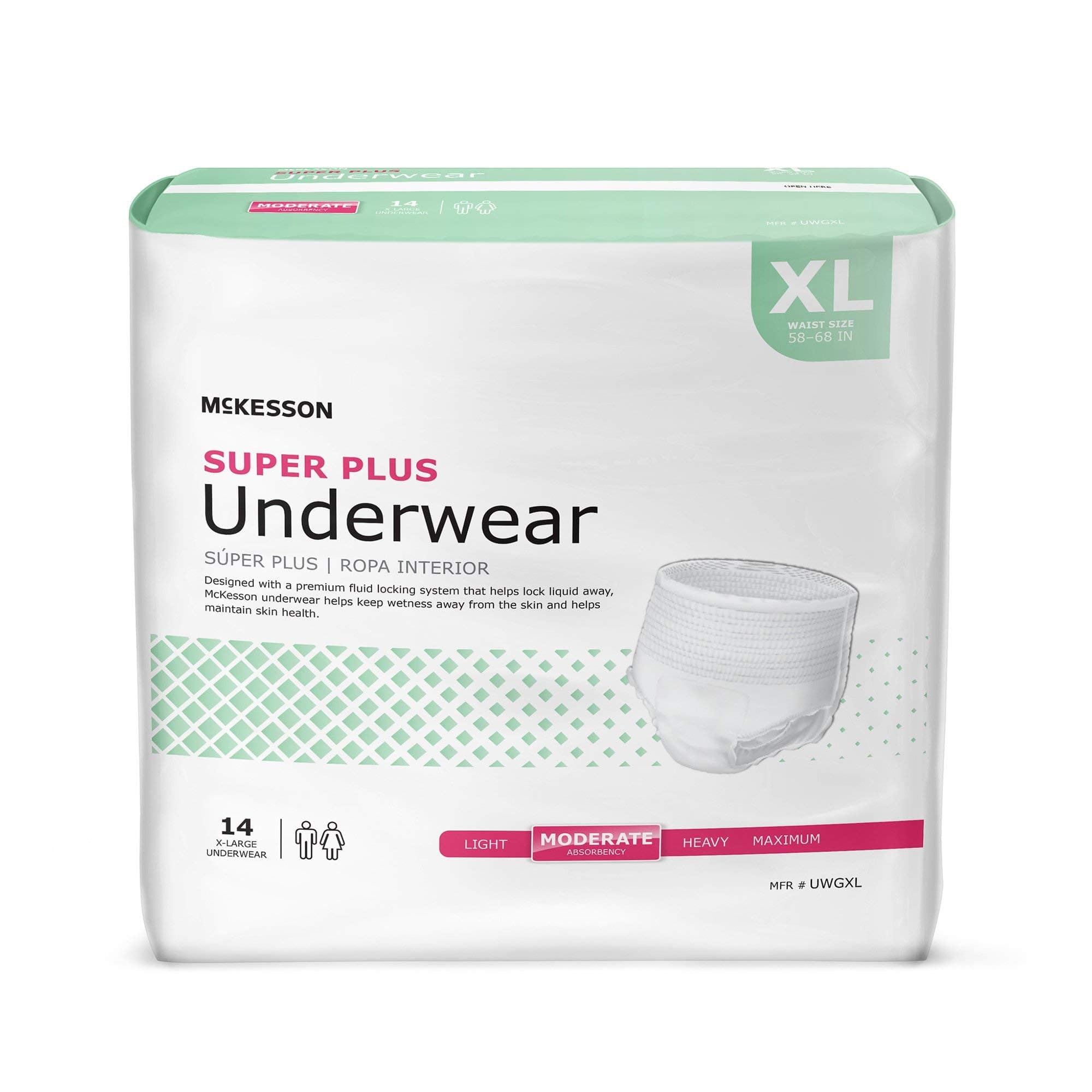 MCK Brand 83833100 Absorbent Underwear Mckesson Pull On X-Large Disposable Regular Absorbency Uwgxl Box of 56