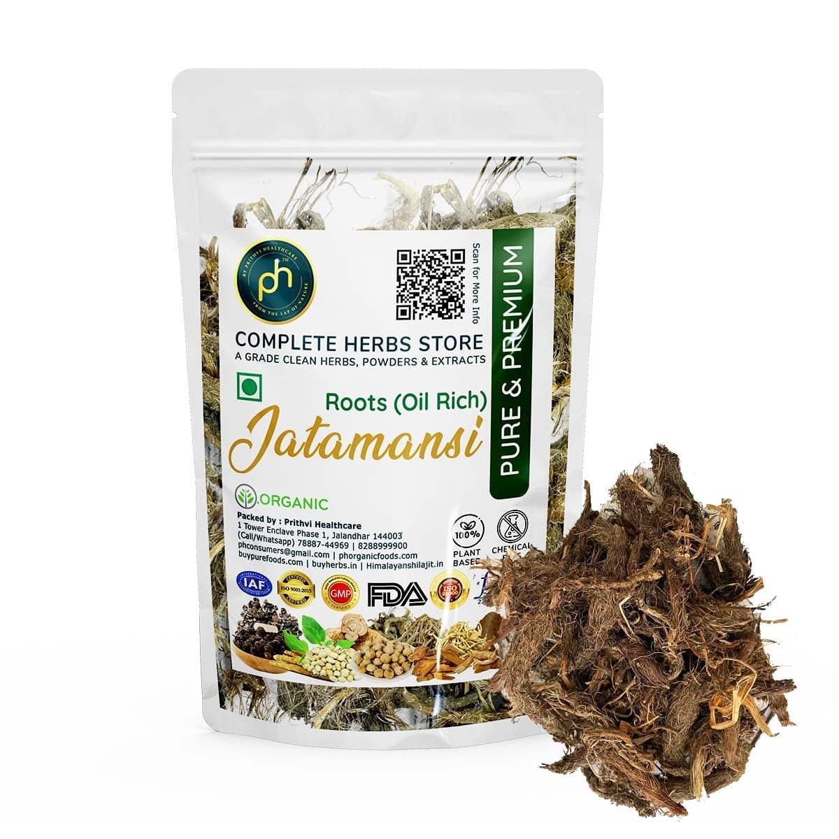 PHs Jatamansi Roots Golden 100gm (A Grade) Full of Oil Clean | Food Grade | Bal Chad | Nardostachys Jatamansi | Spikenard | Musk Root | For Hair growth and SkCare