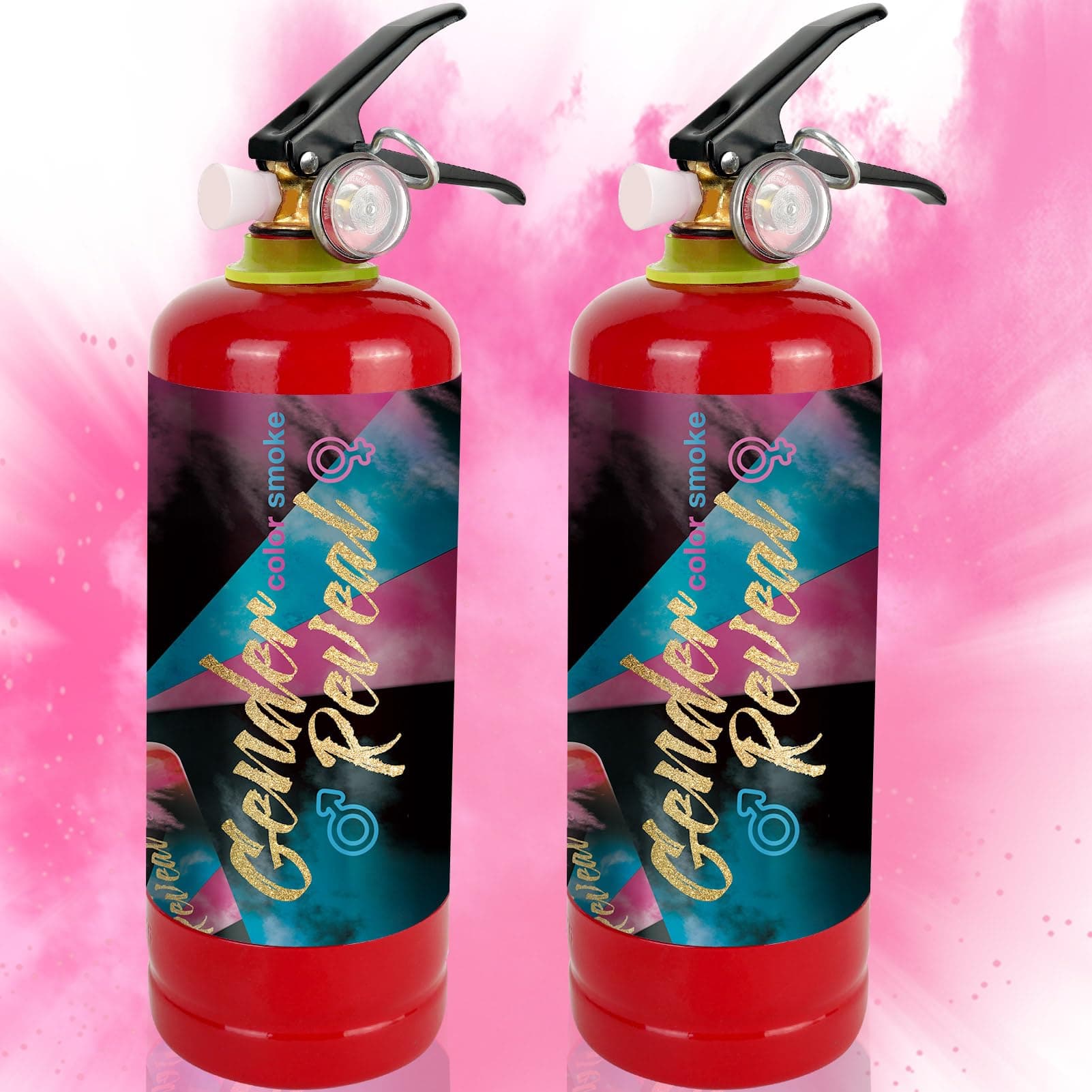 Gender Reveal Fire Extinguisher Color Blaster, Pink Gender Reveal Ideas, Boys or Girls Party Supplies, Launches up to 26ft, Giant (1.3LB) for Celebrations, Festivals, and Parties