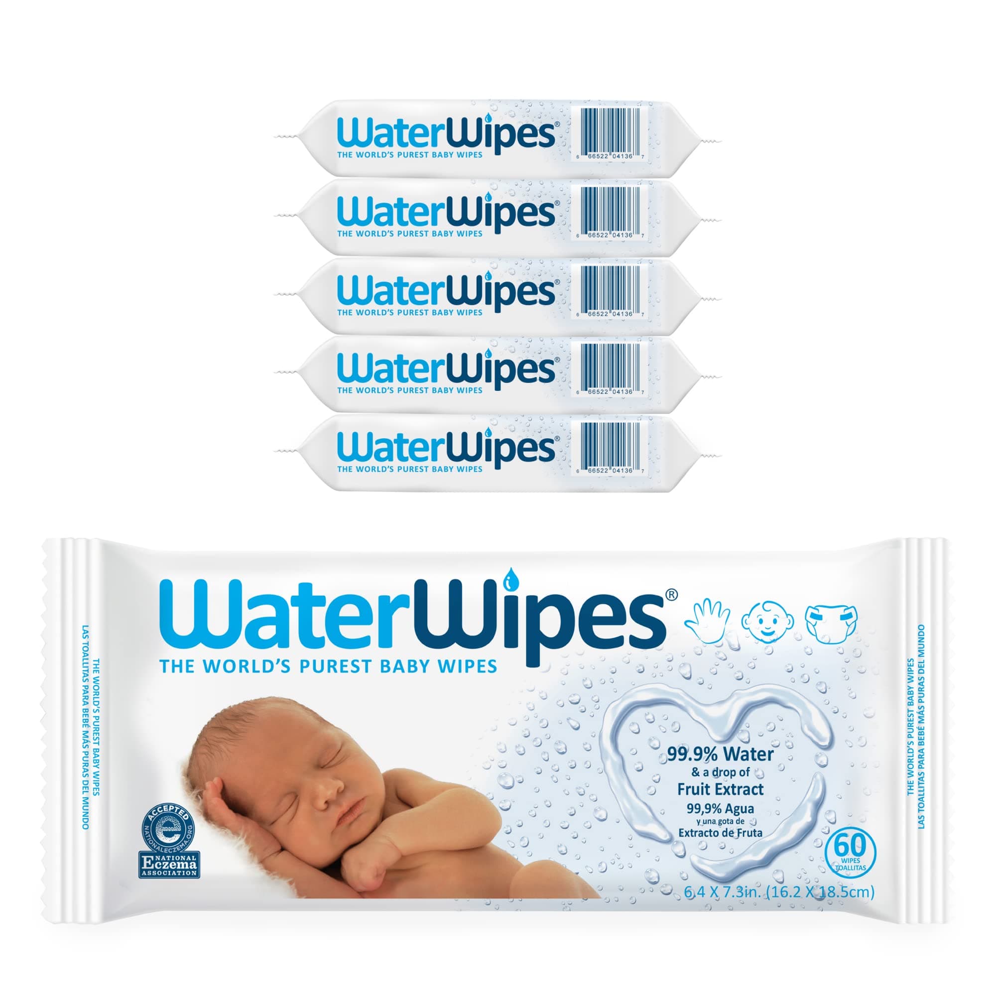 Original Baby Wipes, 99.9% Water Based Wipes, Unscented & Hypoallergenic for Sensitive Skin, Diaper Wipe, 300 count (5 packs)