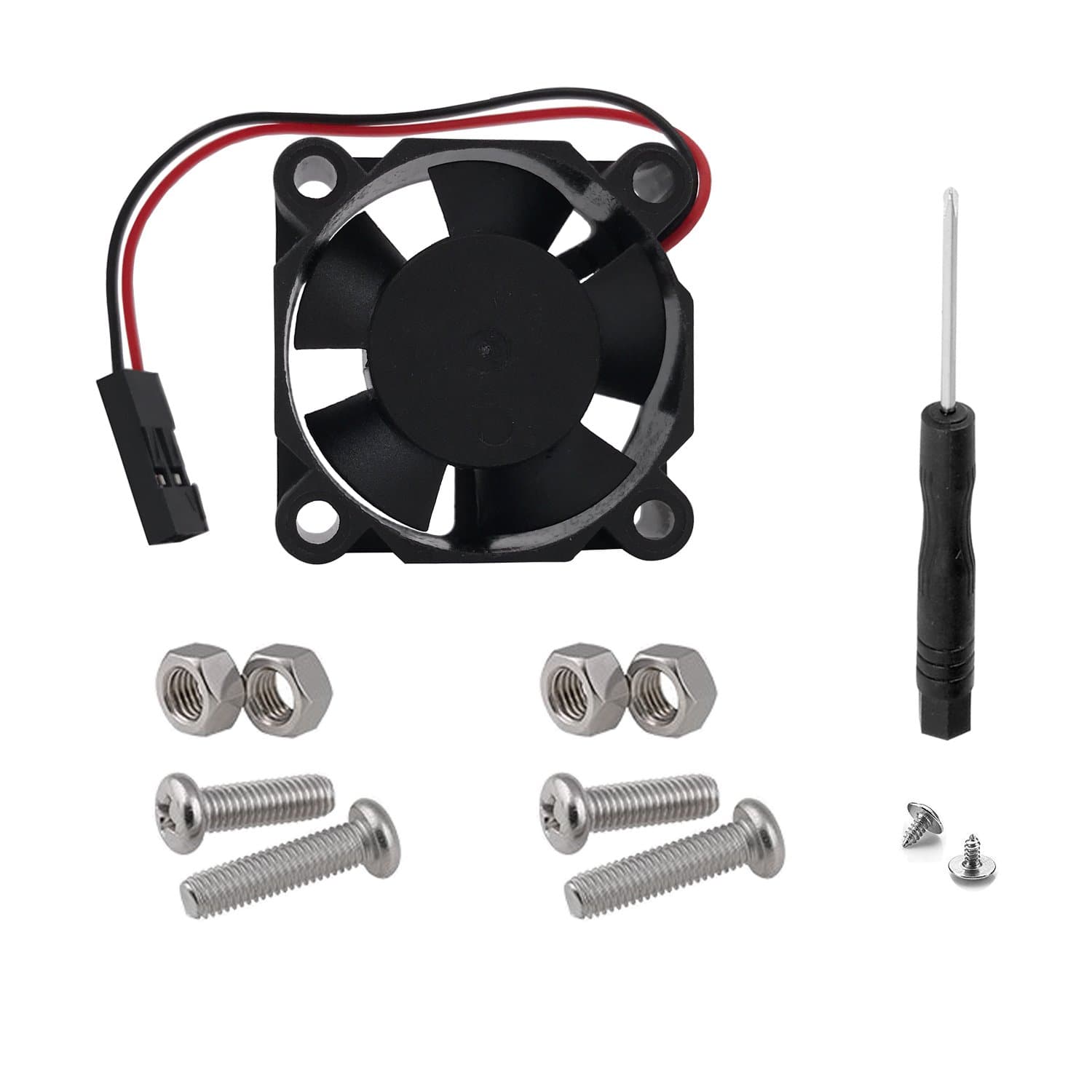 Trnaroy DC 5V Brushless CPU Cooling Fan Cooler Radiator with Screws for Raspberry Pi 3 / Pi 2 Model B RPI B+