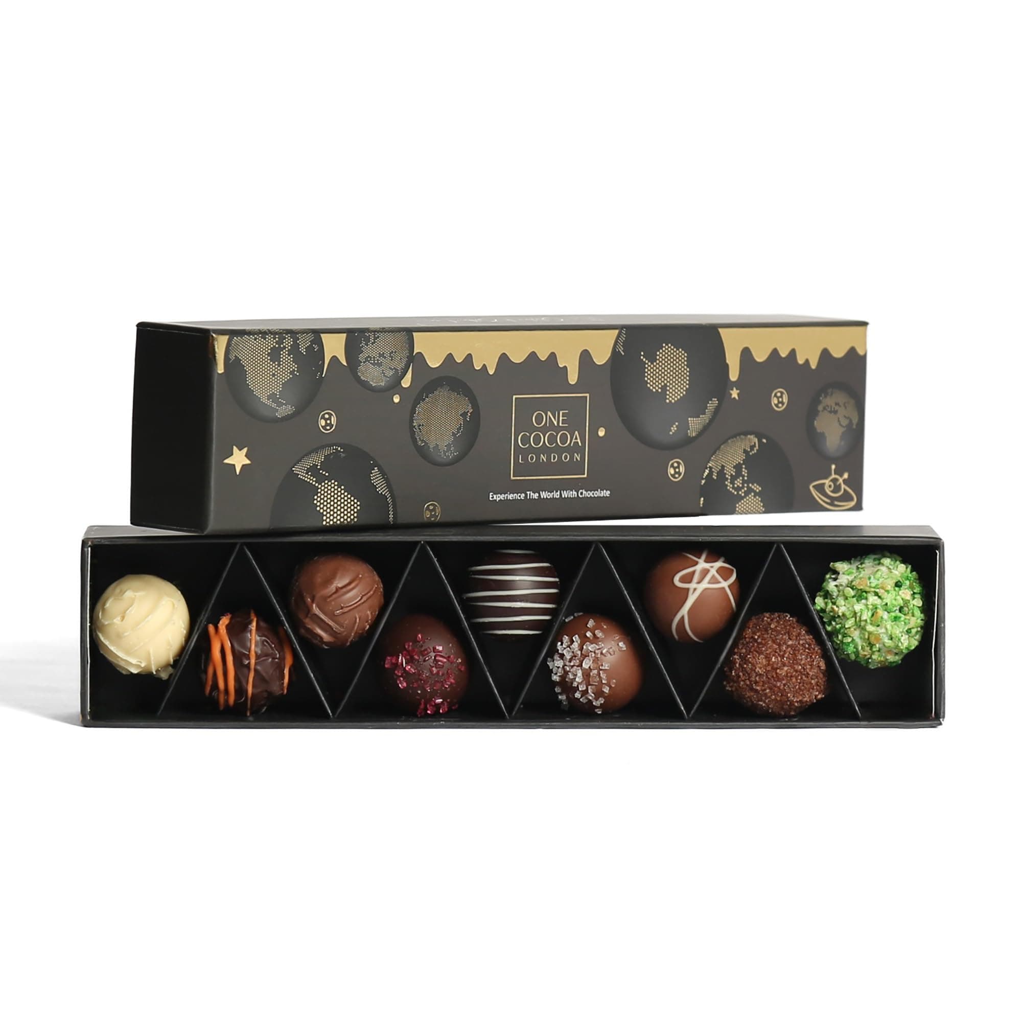Luxury Christmas Edition Chocolate Truffles | Luxury Handmade Chocolate Gift Box | 9 Belgian Truffles | Assorted Flavours | Ideal Present for Special Occasions, Christmas - (227g)