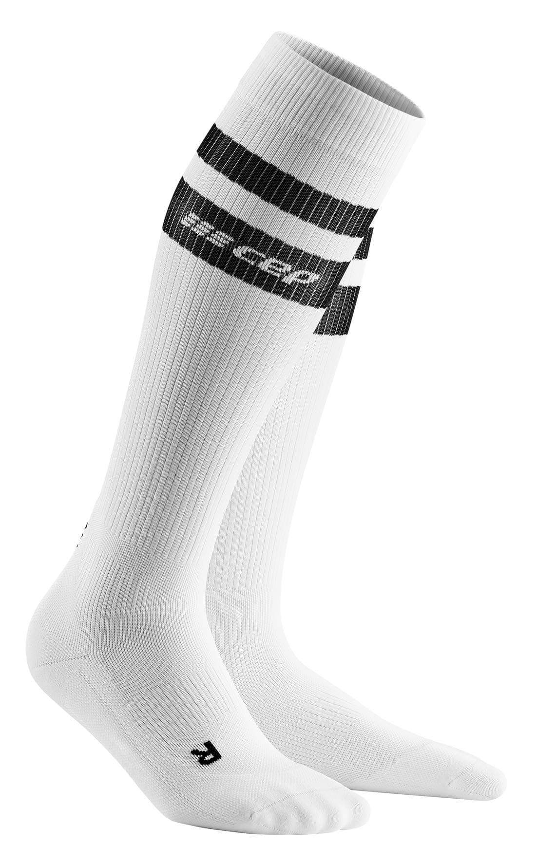 CEPMen's Tall Compression 3.0 Run Socks 80's Themed White/Black Size 4