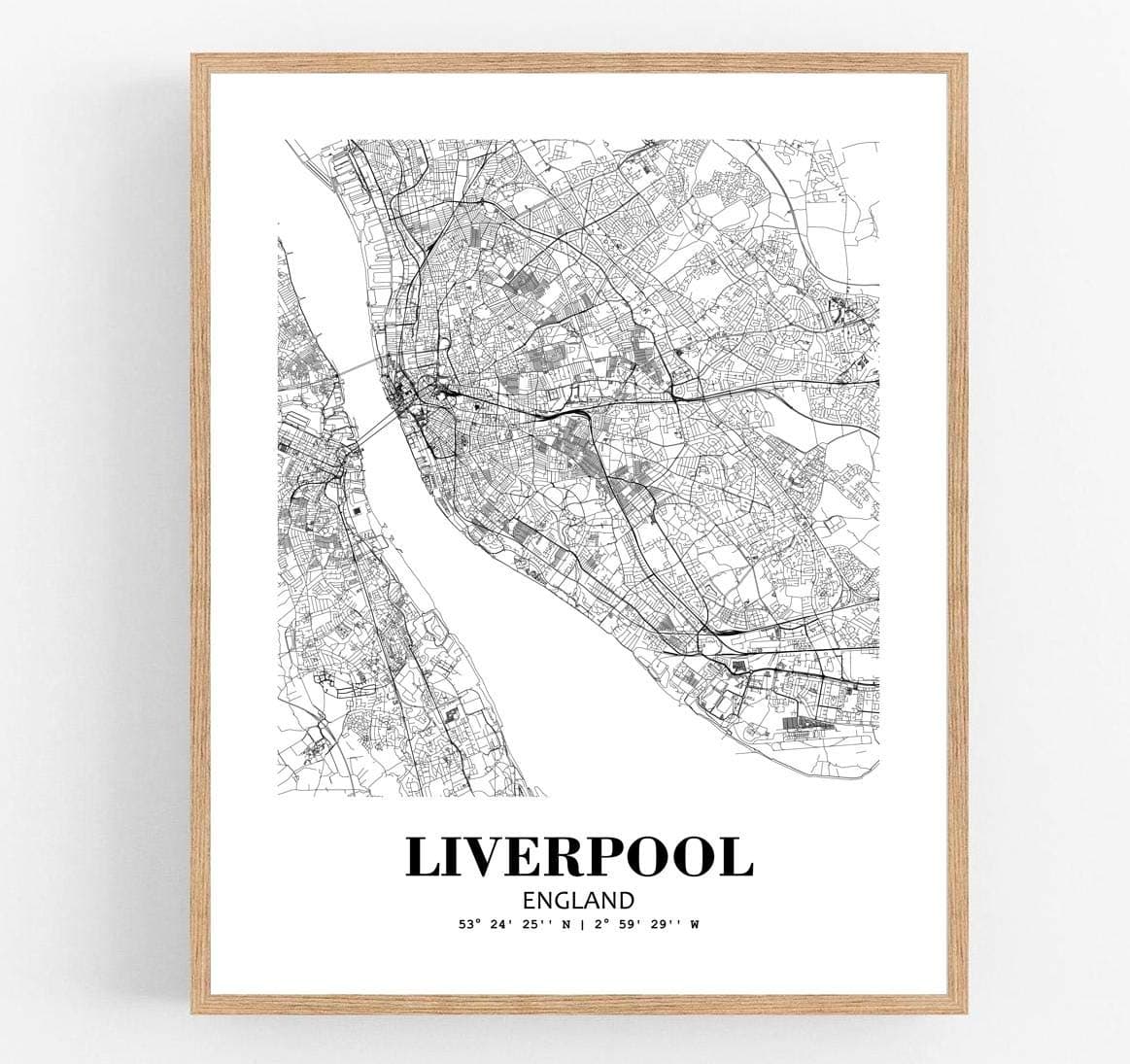 8X10 Unframed Liverpool England City View Abstract Road Modern Map Art Print Poster Wall Office Home Decor Minimalist Line Art Hometown Housewarming wgn381