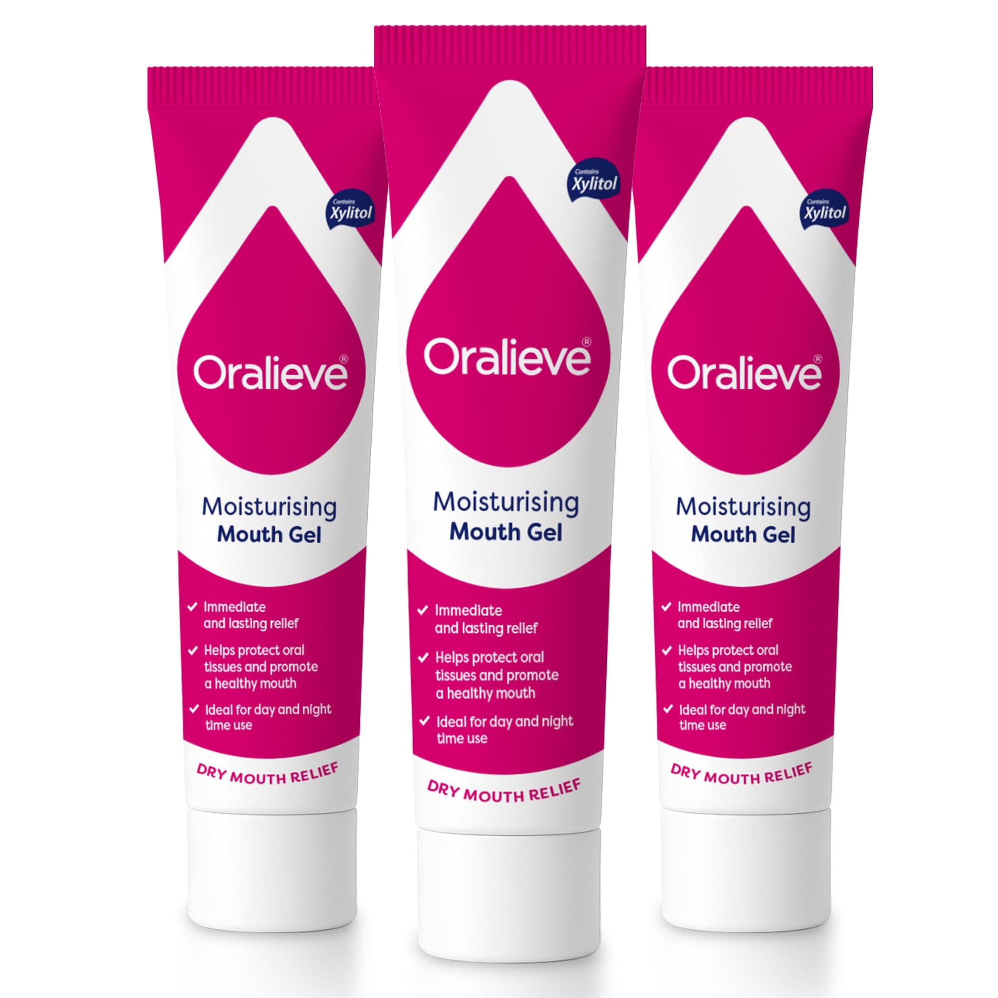 Oralieve Moisturising Dry Mouth Relief Gel (3 x 50ml), Hydrating Gel for Sore, Dry, Sensitive Mouths with Xylitol to Protect Teeth – Genuine Oralieve Solution