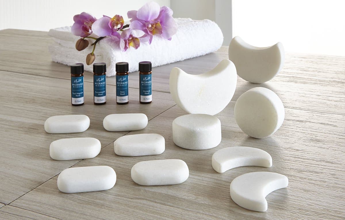 Johirim US Migraine Miracle Cold Stone Therapy & Aromatherapy Home Care Kit - Natural migraine Relief Method