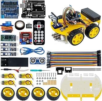 LAFVIN Smart Robot Car Kit Include Ultrasonic Sensor,R3 Board Compatible with Arduino IDE with Tutorial