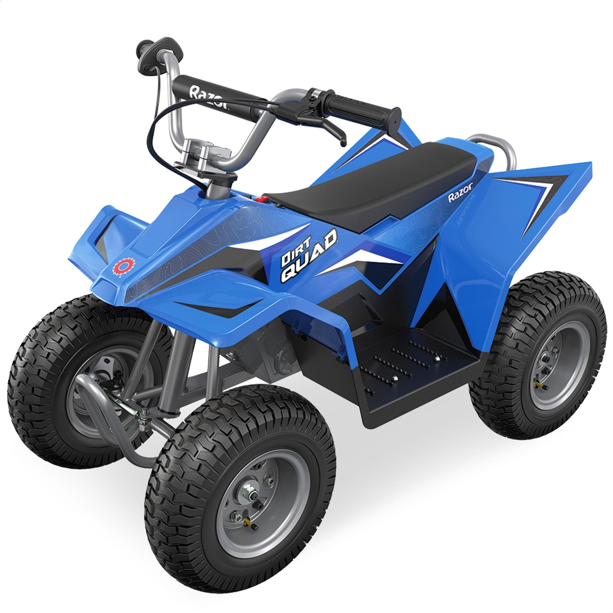 Razor Dirt Quad - 24V Electric 4-Wheeler ATV - Twist-Grip Variable-Speed Acceleration Control, Hand-Operated Disc Brake, 12" Knobby Air-Filled Tires
