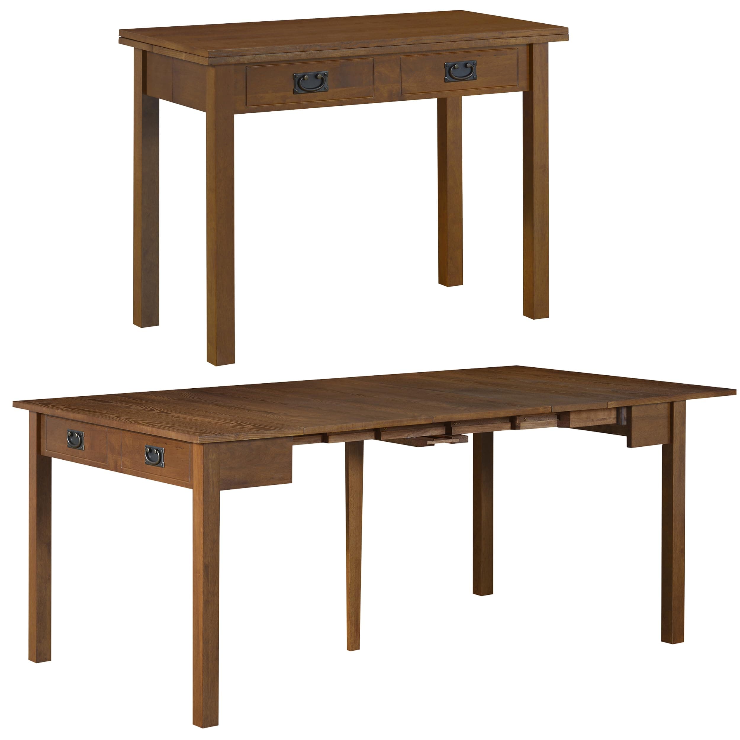 MECO Stakmore Traditional Expanding Table, Fruitwood Frame, 20 in x 40 in x 30.3 in