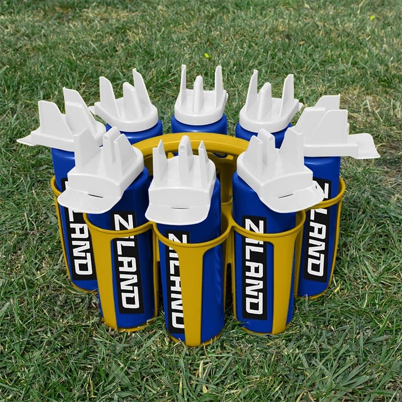 Hybrid Water Bottle Set- (8 x 1 Litre Bottles 1 x Carrier)(Blue/White - Yellow Carrier)