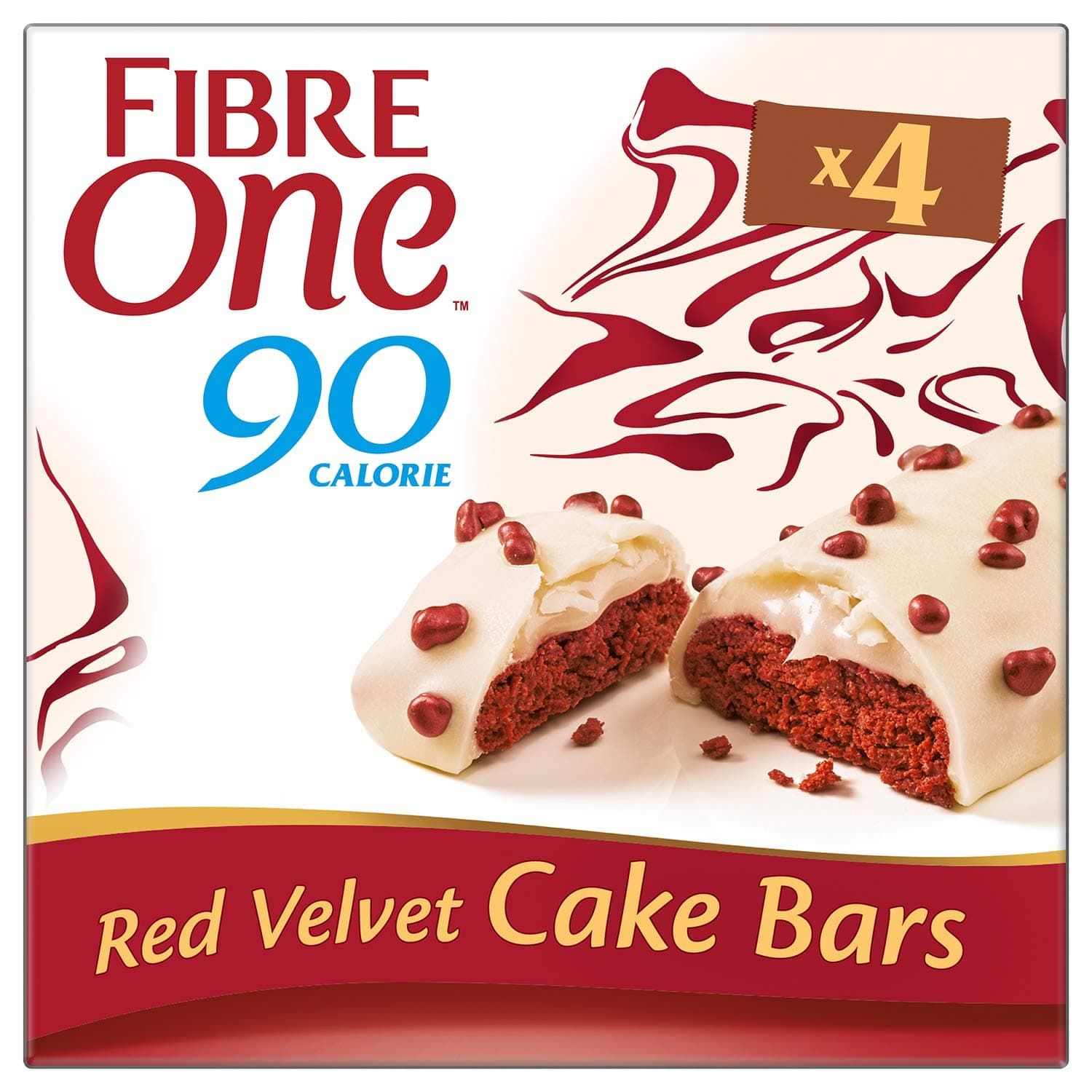 Fibre One 90 Calorie Red Velvet High Fibre Cake Bars 4 x 25g