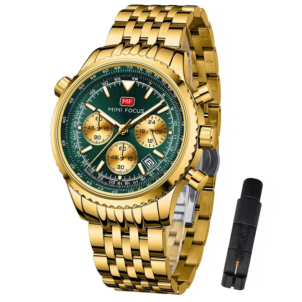 AIMES Mens Watches Chronograph Waterproof Sport Military Watch for Men Analog Quartz Movement Stylish Wrist Watch Elegant Gift Watch for Men