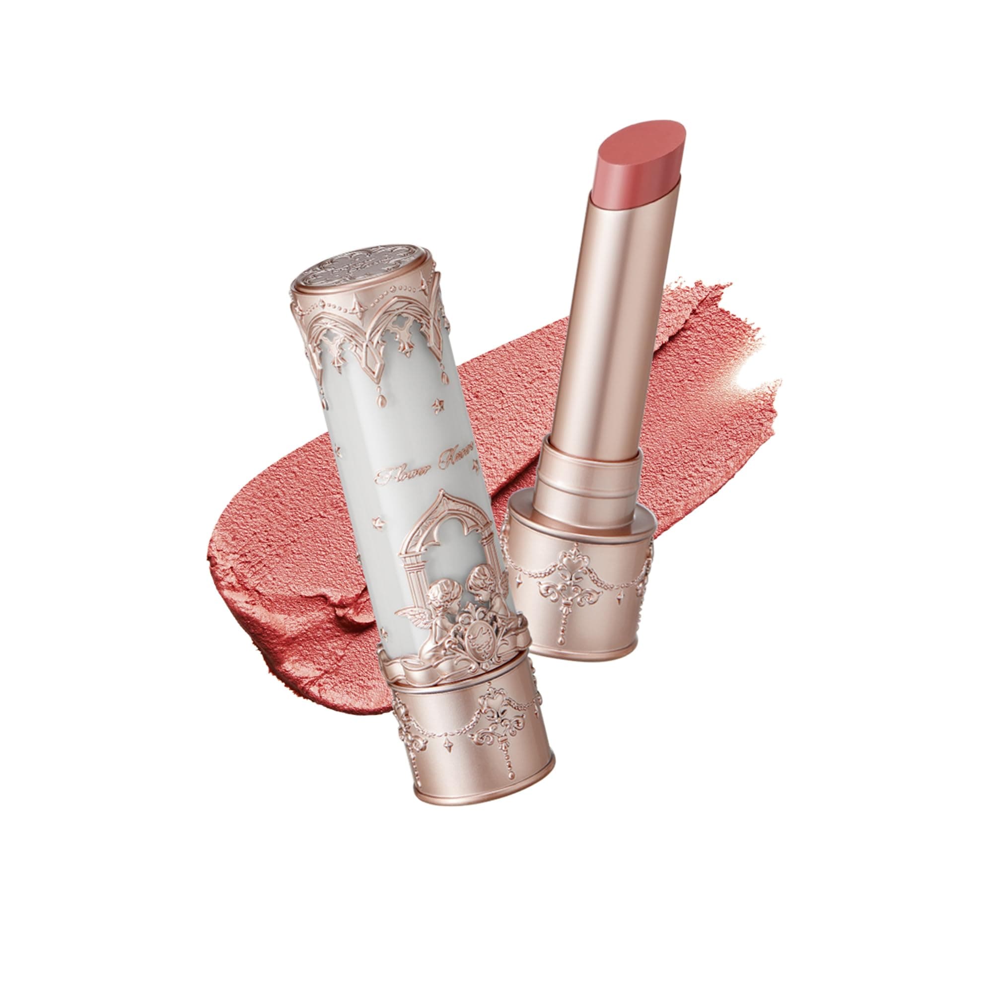 Flower Knows Little Angel Matte Lipstick - 3.5g, Waterproof, Long-lasting, Matte Finish (C02 Fantasia - Warm Rose)