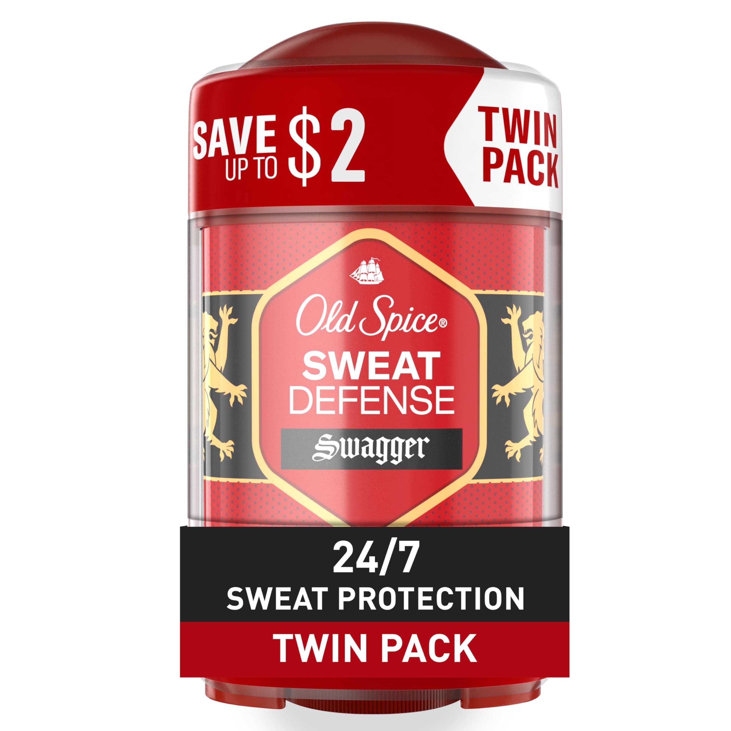 Sweat Defense Antiperspirant & Deodorant for Men, 24/7 Ultimate Sweat Protection, Long Lasting Scent, Soft Solid, Swagger with Cedarwood Scent, 2.6 oz (Pack of 2)