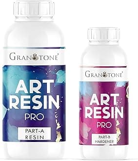 GRANOTONE Crystal Clear UV Resistant| Long- Lasting| Smooth Finish| All Surface |Easy to Use |Non-Toxic Epoxy Art Resin Formula- 300 GMS