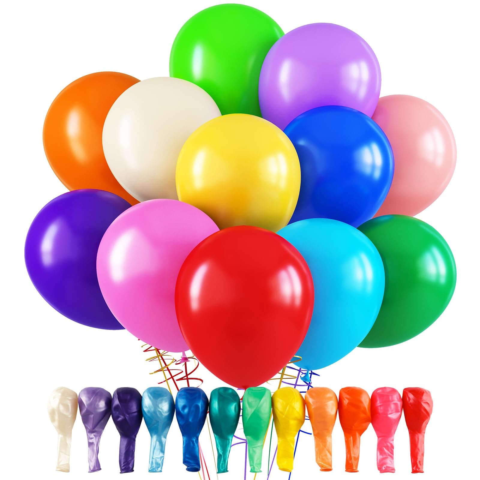 120 Balloons Assorted Color 12 Inches Rainbow Latex Balloons, Multicolor Bright Balloons for Party Decoration, Birthday Party Supplies or Arch Garland Decoration 12 Inch (Pack of 120)