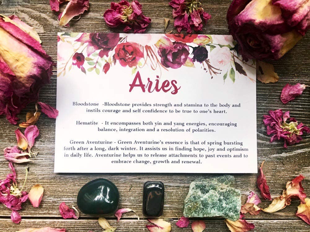 Aries Zodiac Crystal Gift Set