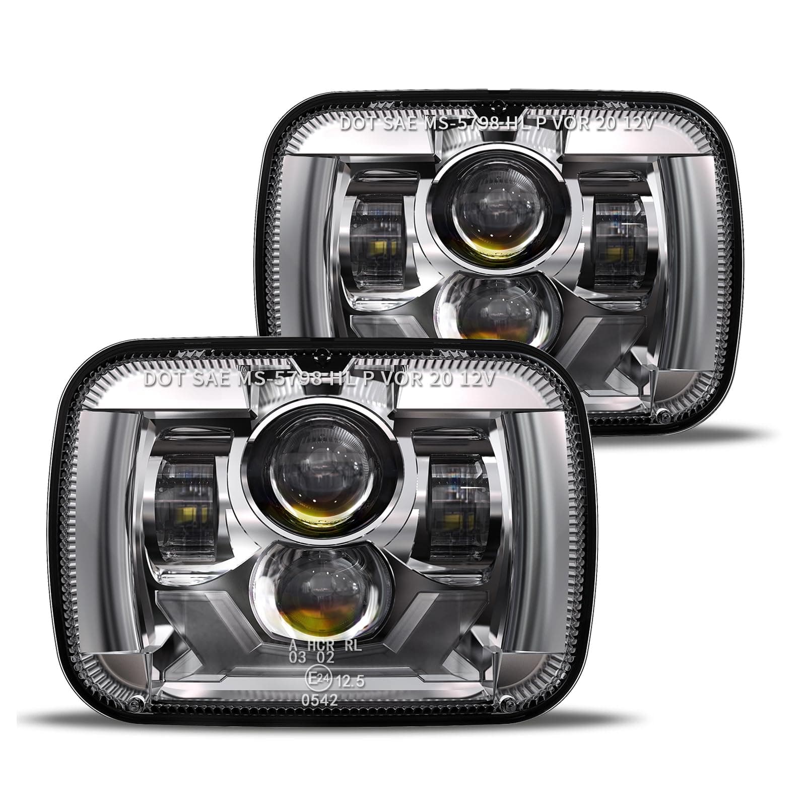 HWSTAR New 180W 1000% Bright H6054 5x7 7x6 Led Headlights Compatible with Jeep Cherokee XJ Wrangler YJ Emark DOT Anti-glare Turn Signal Hi/Low Sealed Beam Ford Chevy GMC Toyota Nissan van pickup etc