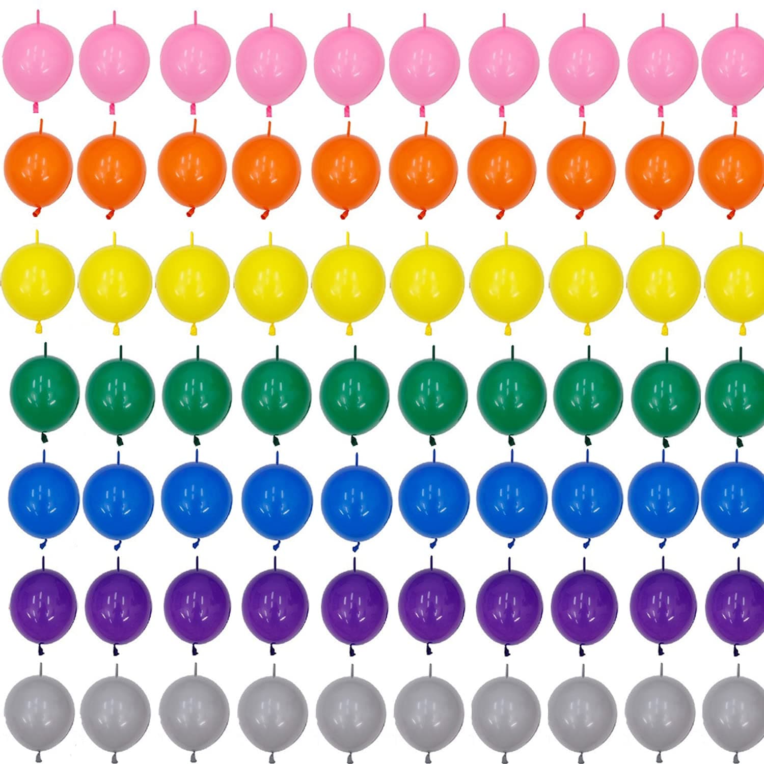 12 inch Latex Balloons Needle Tail Connected Toys Balloons Garland for Birthday Party Decoration 70pcs/Pack