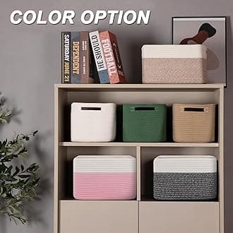 SIXDOVE 4 Pack Storage Baskets for Organizing, Woven Baskets for Shelves - Perfect for Toys, Books, Towels, and Clothes, Durable Gift Basket Bins Toy Storage, 12.7''Lx9''Wx7.8''H, Black & White