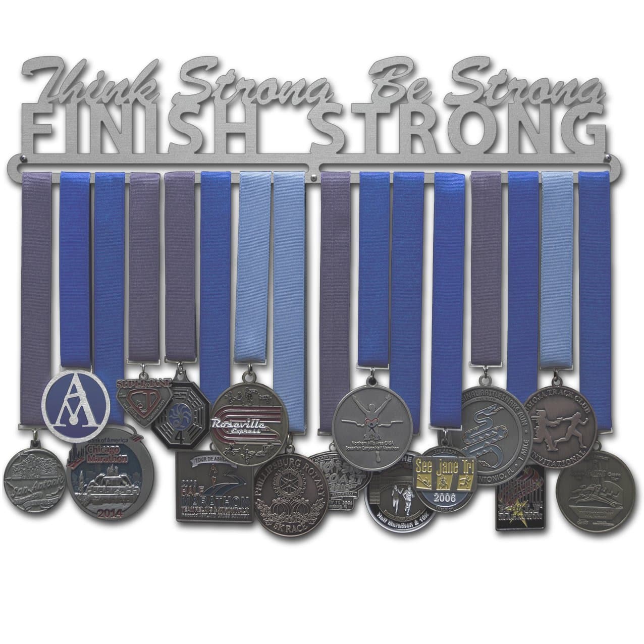 Allied Medal Hangers - Think Strong, Be Strong, Finish Strong - Multiple Variations Offered - Medal Award Holder Display Rack